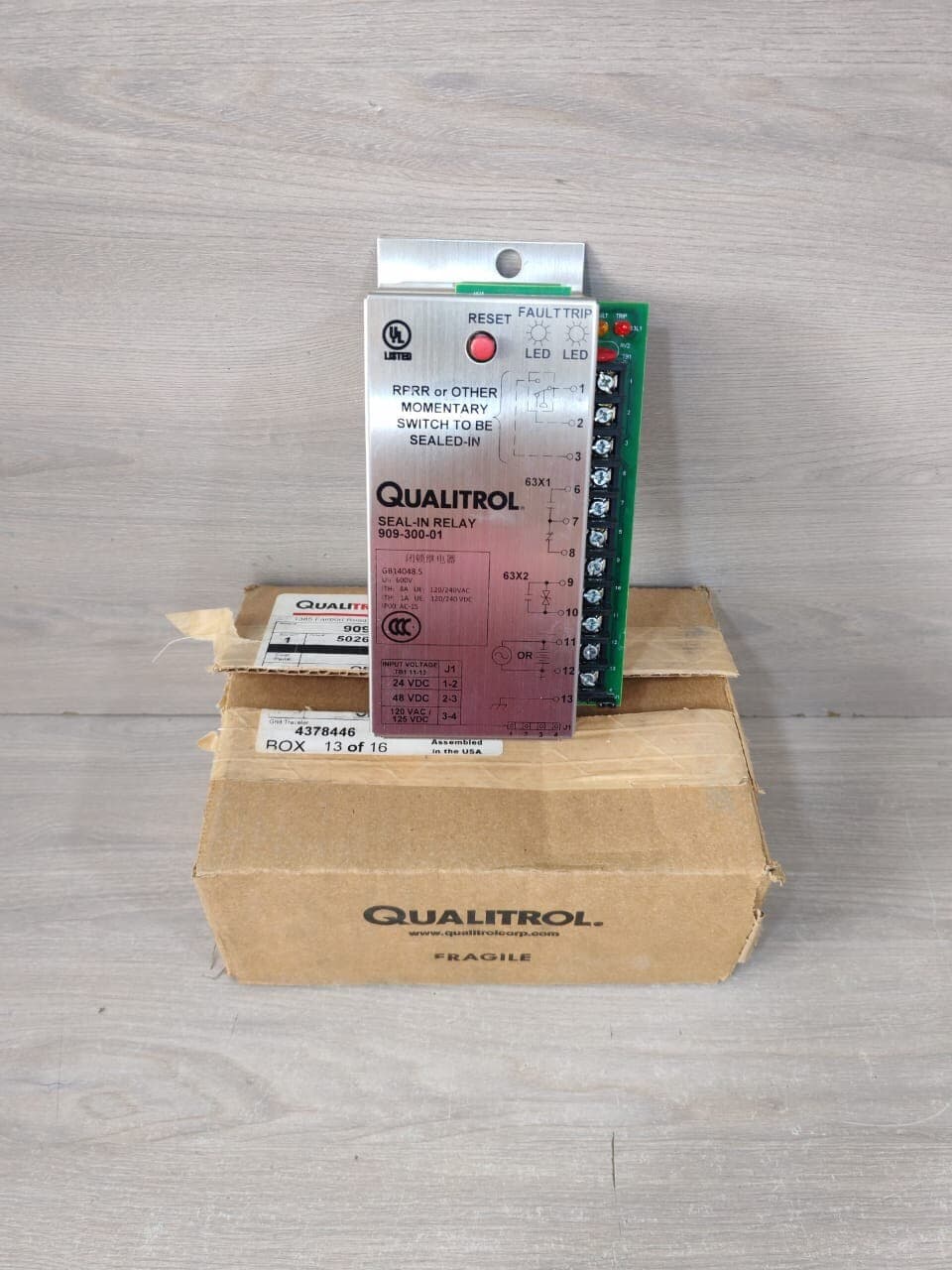 QUALITROL 909-300-01 SEAL- IN RELAY 24VDC