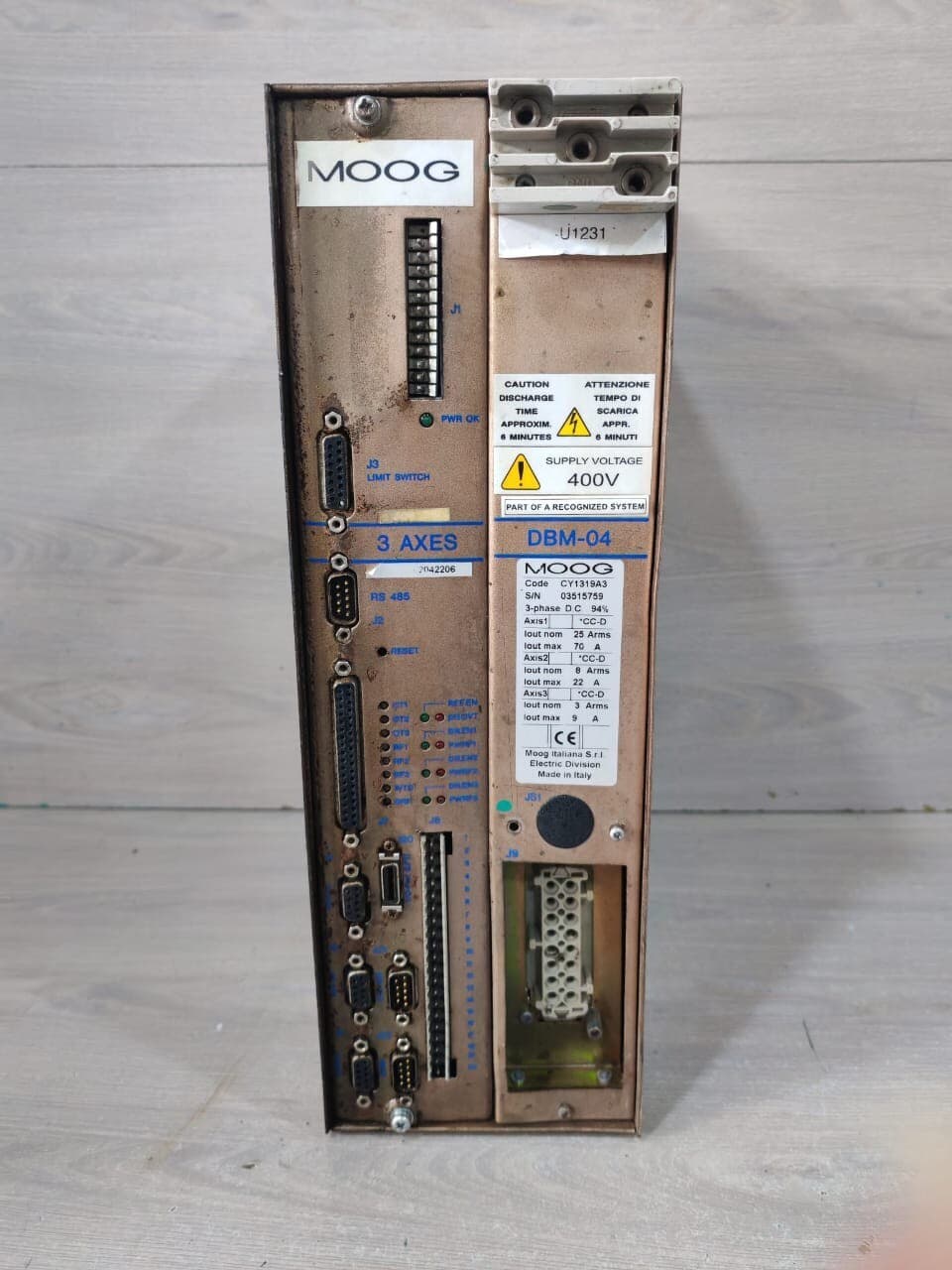 MOOG DBM-04 CY1319AE 3-PHASE 3 AXIS 400V POWER SUPPLY