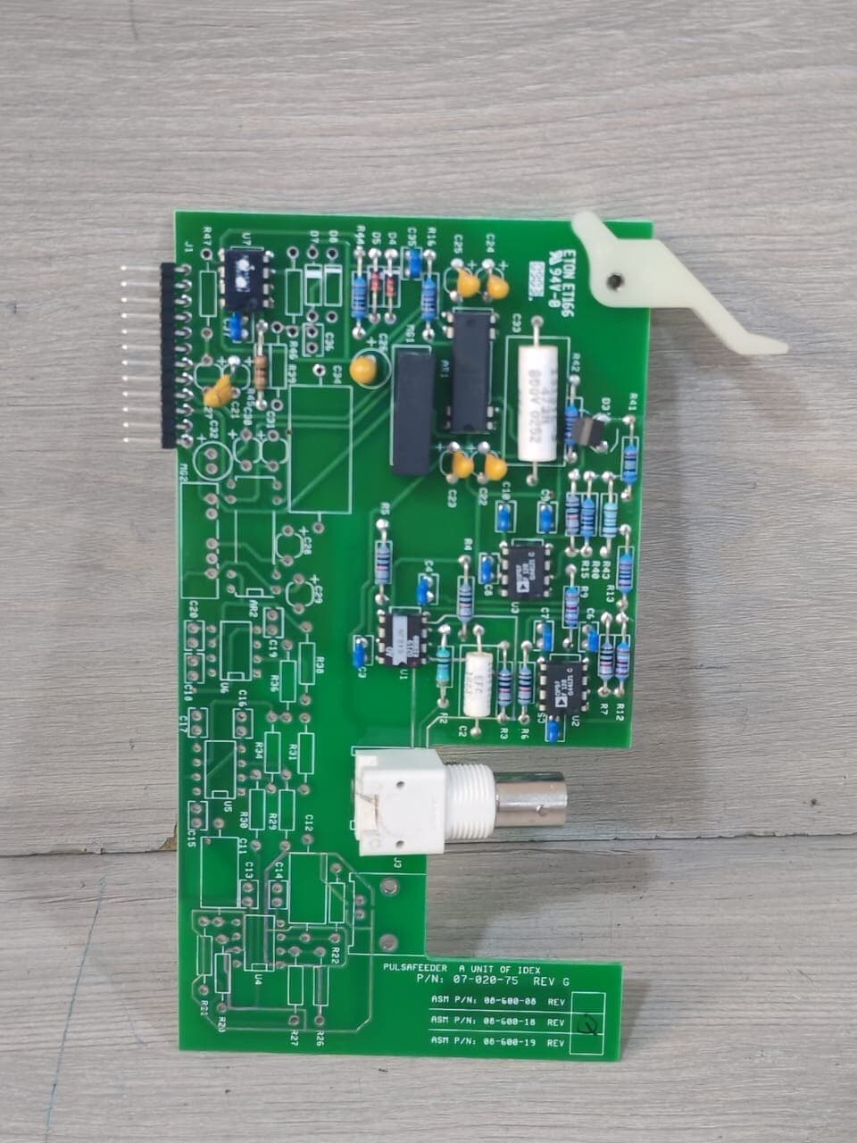 PULSAFEEDER 07-020-75 REV G/ ASM P/N 08-600-18 REV Q A UNIT OF IDEX BOARD