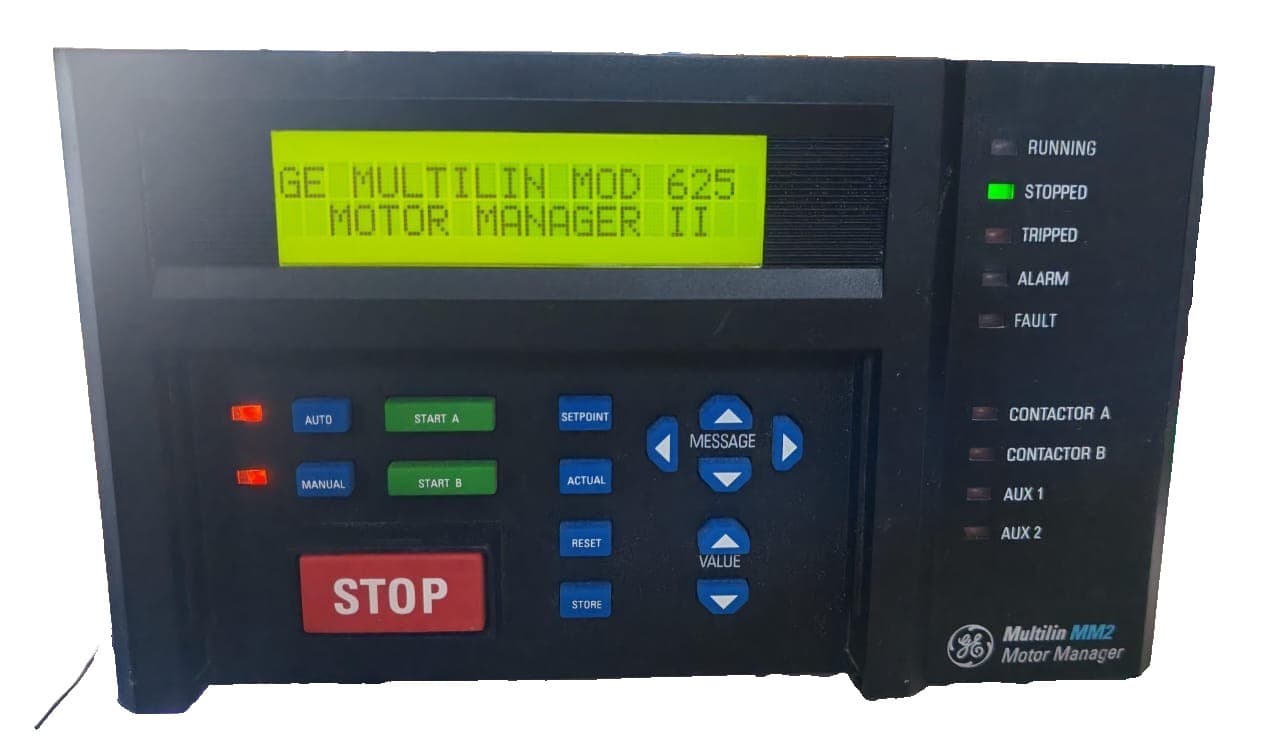 GE MM2 MMII-PD-1-2-240 F/W:60E496C4.000 MOTOR MANAGER 240 VAC