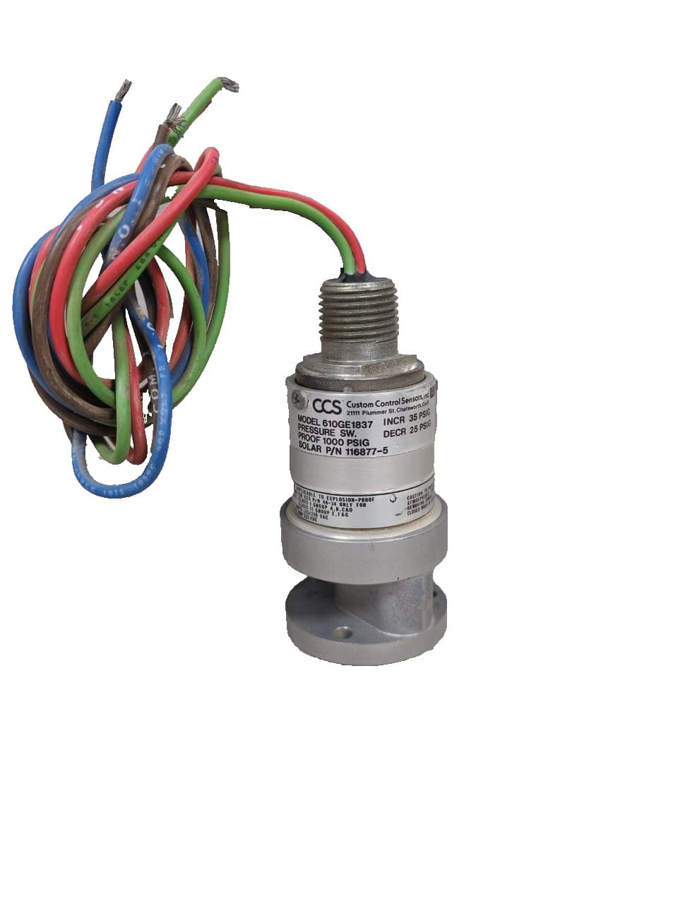 CCS 116877-5 CCS 610GE1837 PRESSURE SWITCH PN:116877-5
