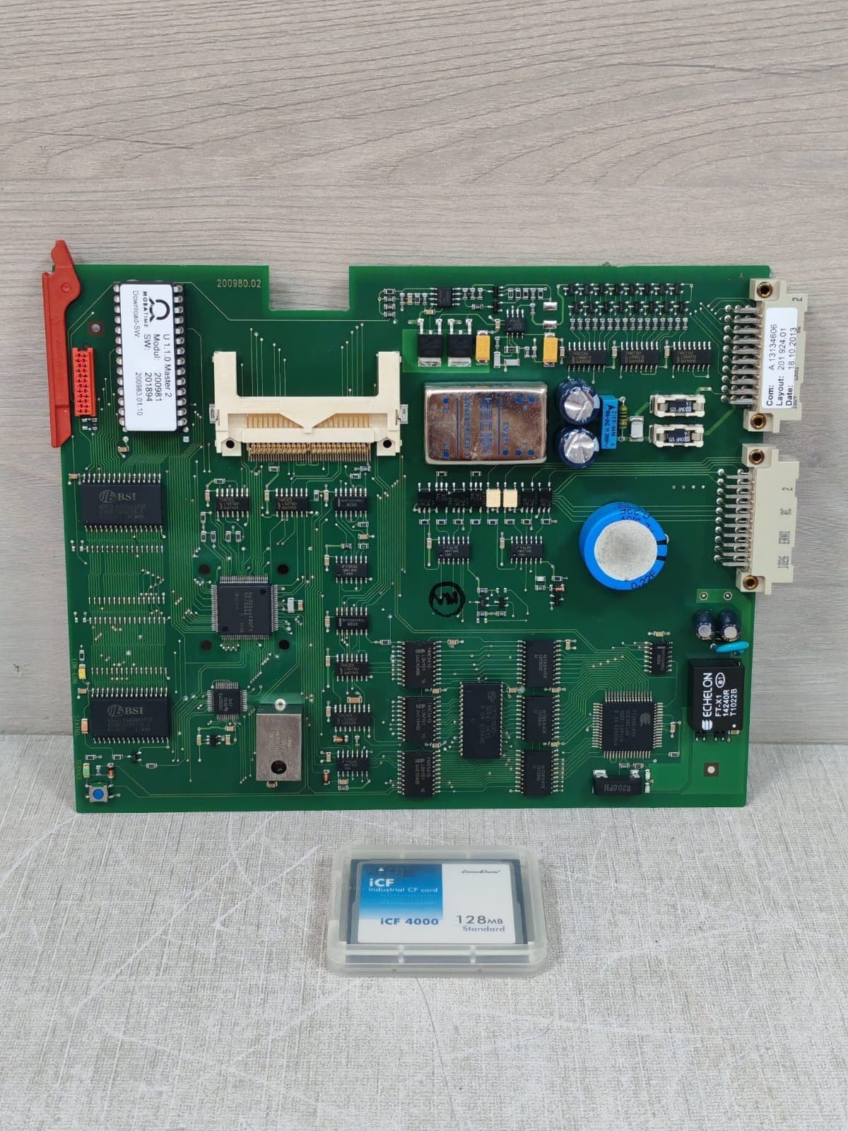 MOBATIME MTC MODUL U 1.1.0 200981 /200980.02 PRINTED CIRCUIT BOARD W/ SD CARD