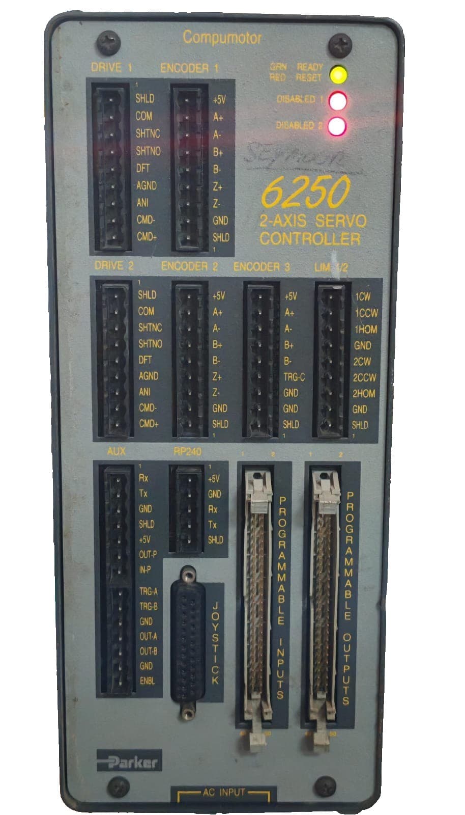 PARKER COMPUMOTOR 6250 2-AXIS SERVO CONTROLLER 120-240V