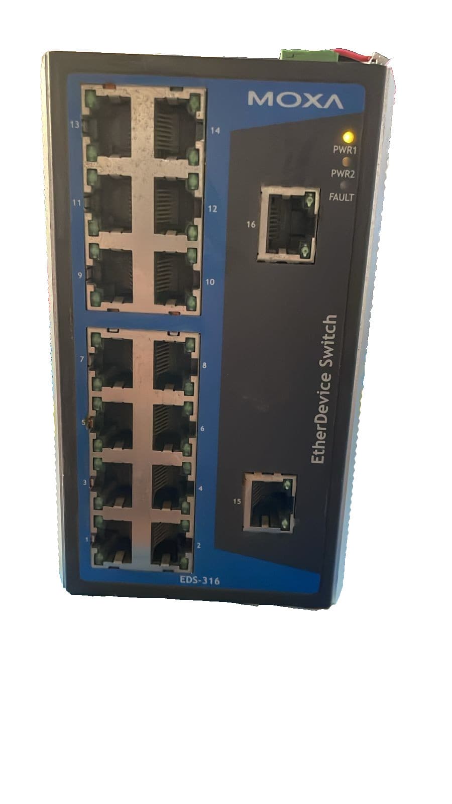 MOXA EDS-316 P/N 121003160500 REV.1.1 ETHERDEVICE SWITCH