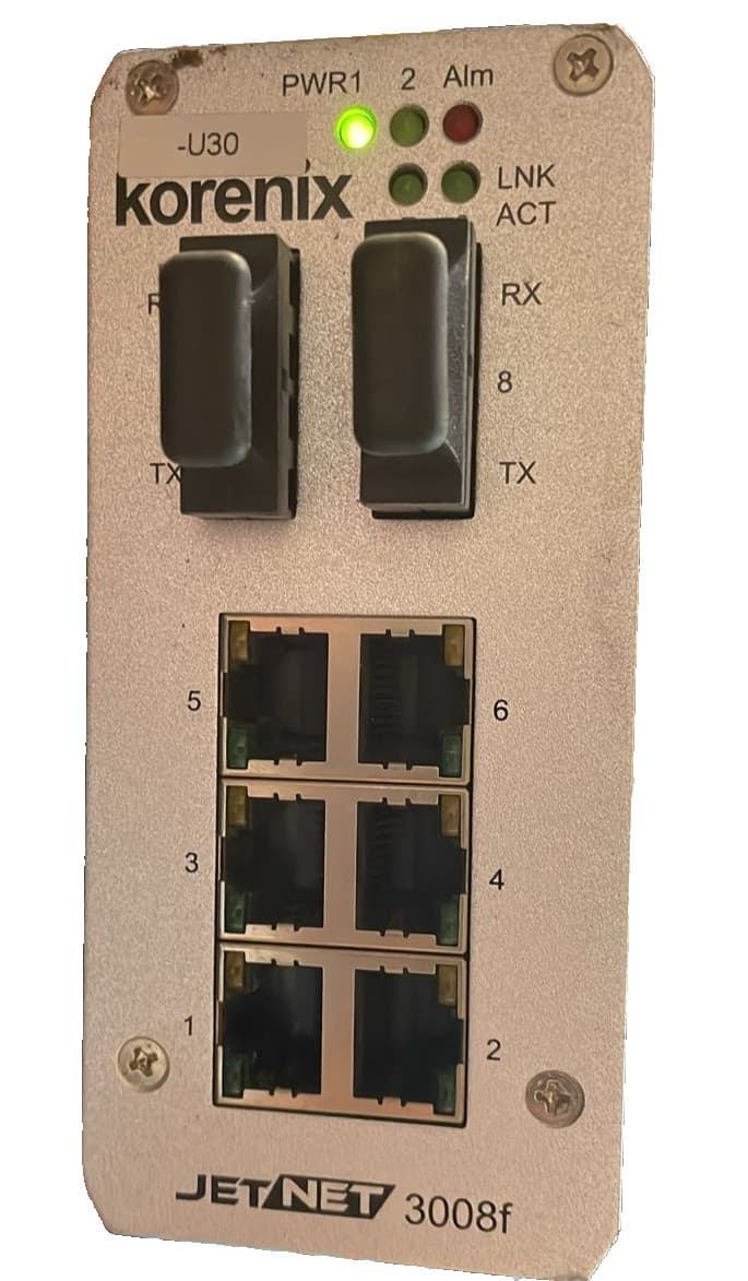 KORENIX JETNET 3008F/ 3008F-S HW VER.3.1 ETHERNET SWITCH 24VDC