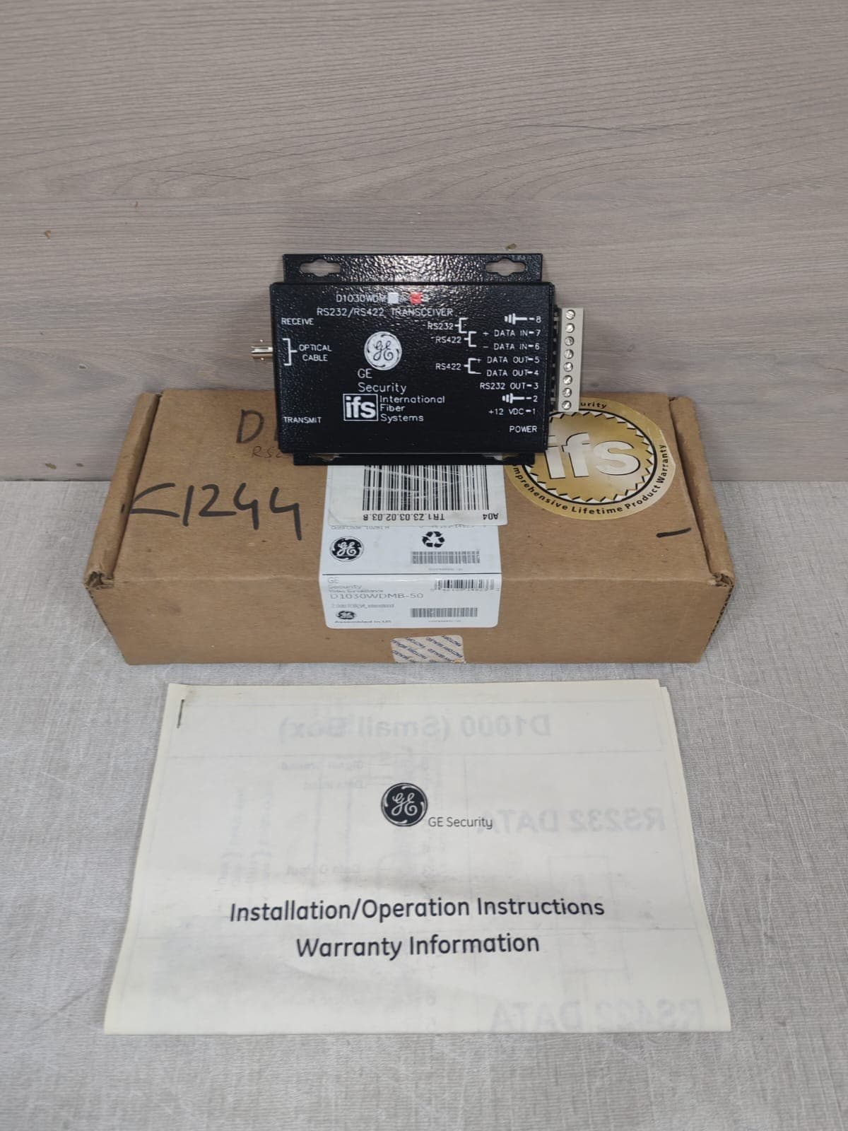 GE SECURITY INTERNATIONAL FIBER SYSTEMS D1030WDMB RS232/RS422 TRANSCEIVER