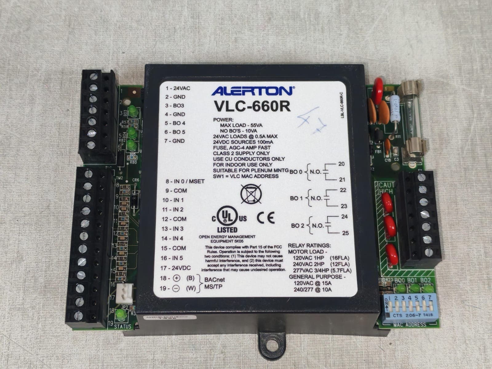 ALERTON VLC-660R / VLC-660RZ-K-F BACTALK CONTROL MODULE 24VAC