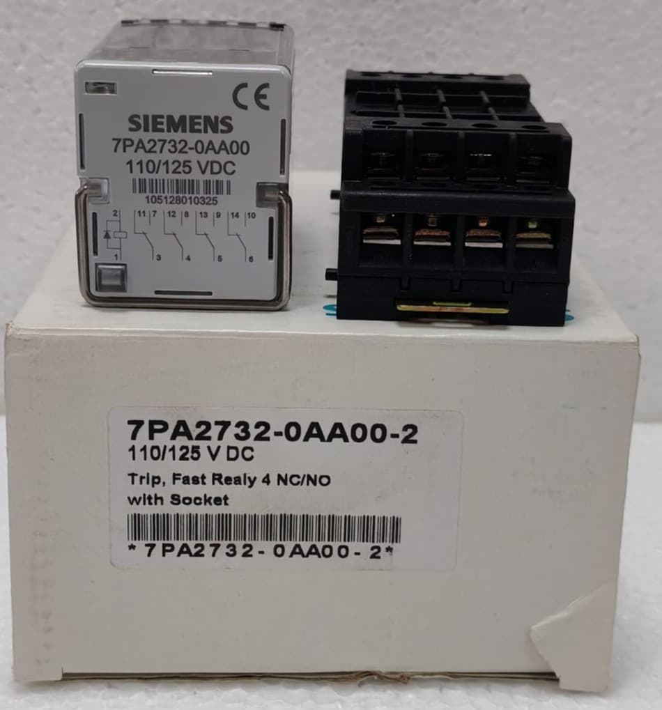 SIEMENS 7PA2732-0AA00-2 110/125VDC TRIP,FAST RELAY 4 NC/NO WITH SOCKET