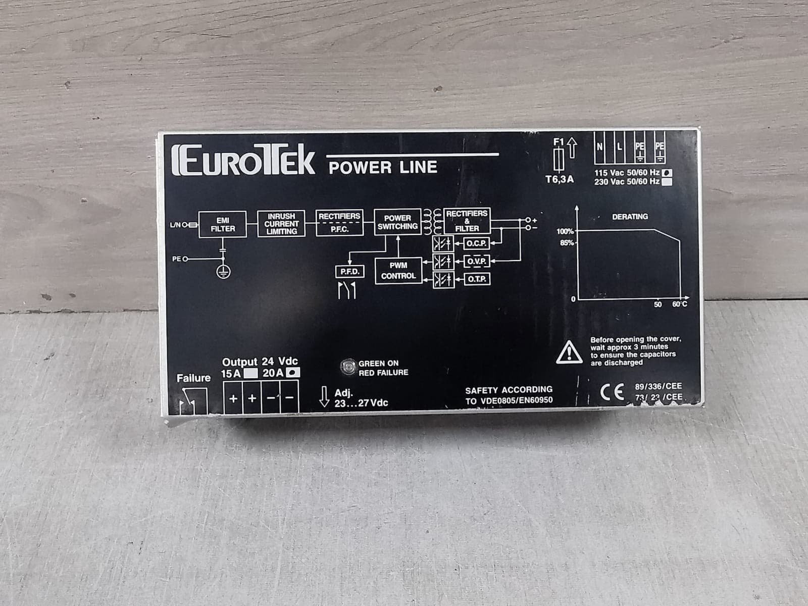 EUROTEK ET-SW/115/24/15/NB / ET-SW/115/24/15/N/B/P SWITCHED POWER SUPPLY