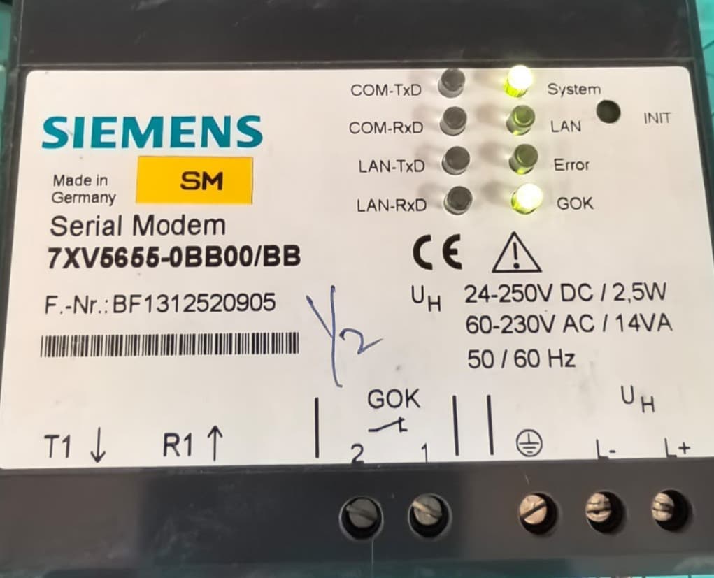 SIEMENS 7XV5655-0BB00/BB ETHERNET MODEM
