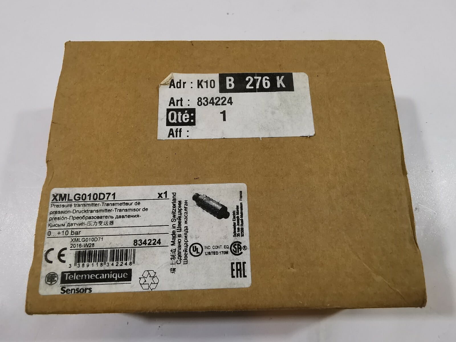 Telemecanique XMLG010D71 Telemecanique XMLG010D71 Pressure Transmitter 834224