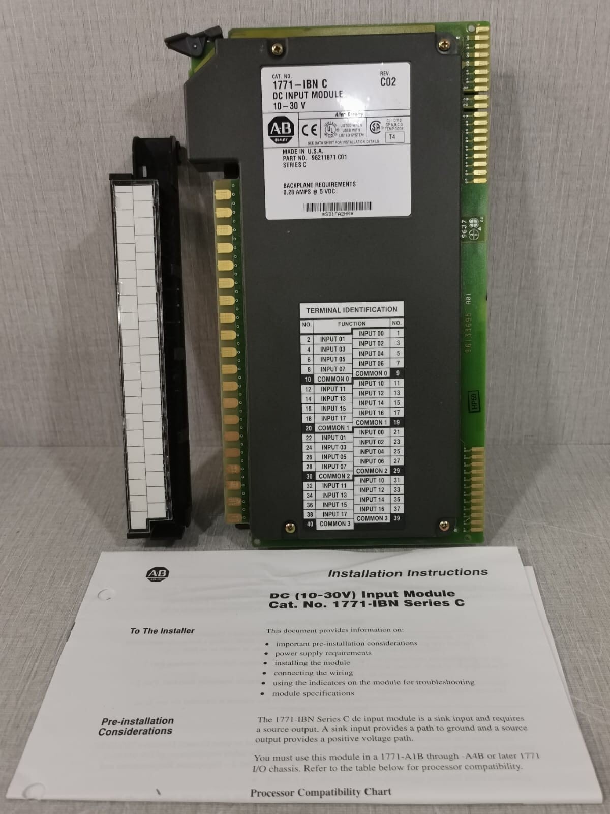 Allen-Bradley 1771-IBN Allen Bradley 1771-IBN DC Input Module Ser C Rev. C02