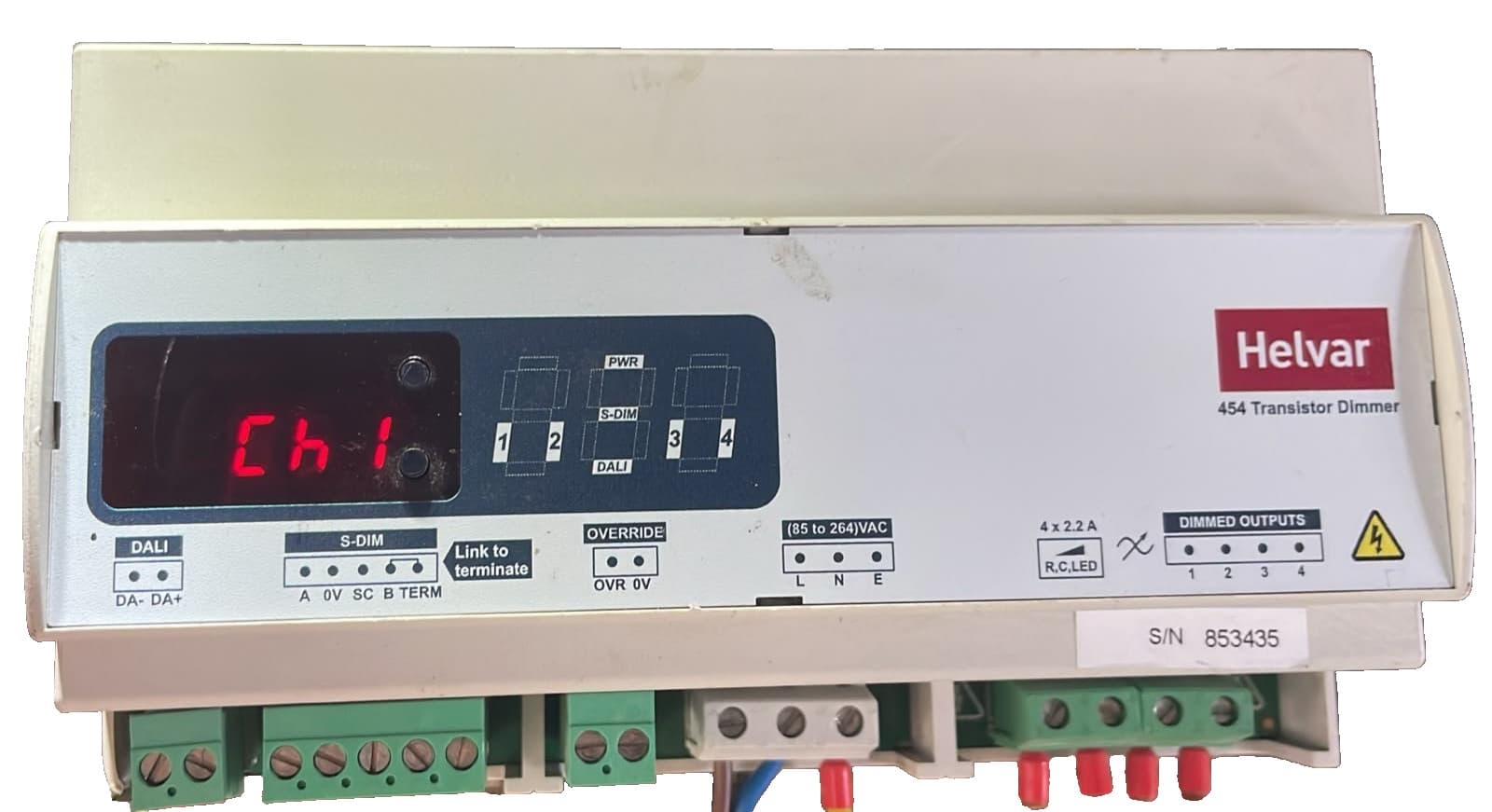 HELVAR 454 TRANSISTOR DIMMER REV 3 S/W V1.60 85-264VAC