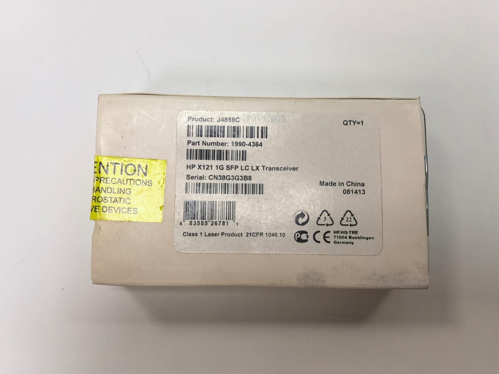 HP SFP LX J4859C TRANSCEIVER 1990