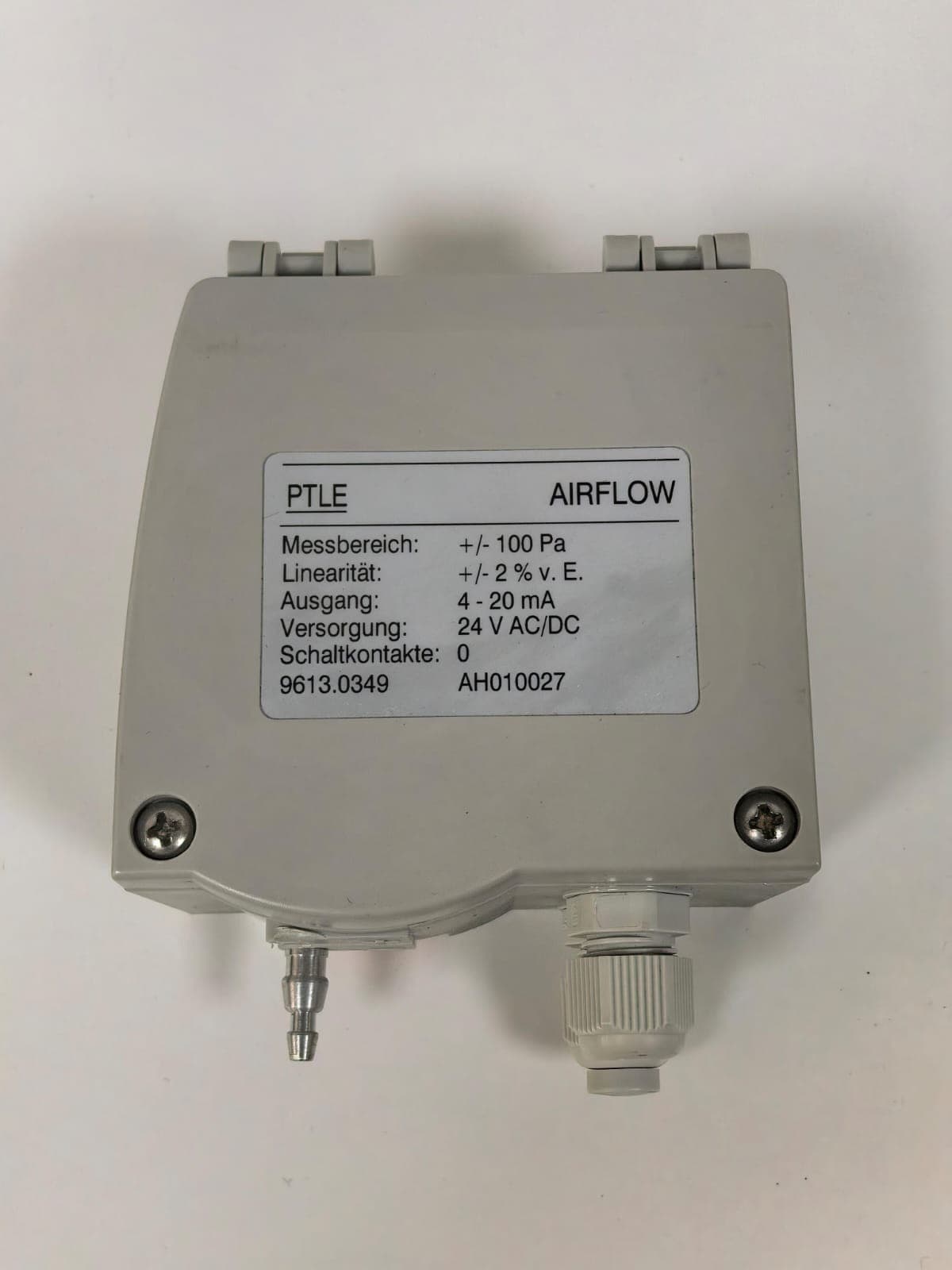 PTLE 9613.0349 AIRFLOW PRESSURE TRANSMITTER 24VAC/DC