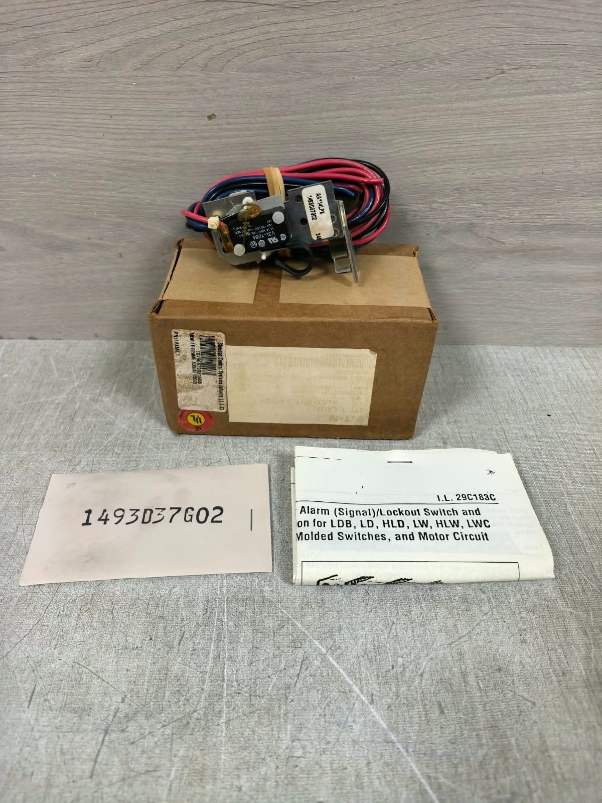 EATON LAUAL1 / AA114LPK 1493D37G02 AL/LO AUXILIARY SWITCH