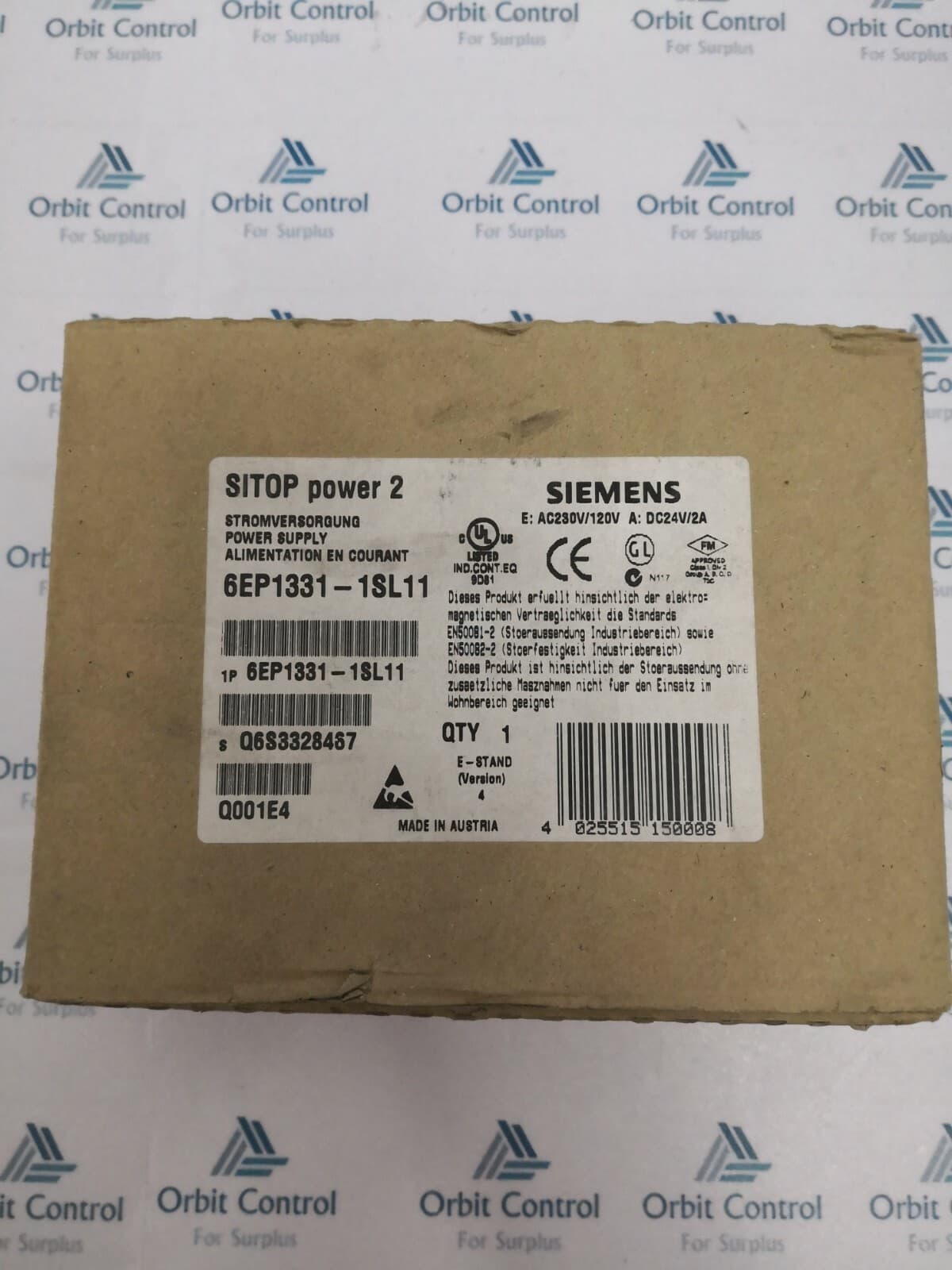 Siemens 6EP1 331-1SL11 Sitop Power 2 Stabilized Power Unit