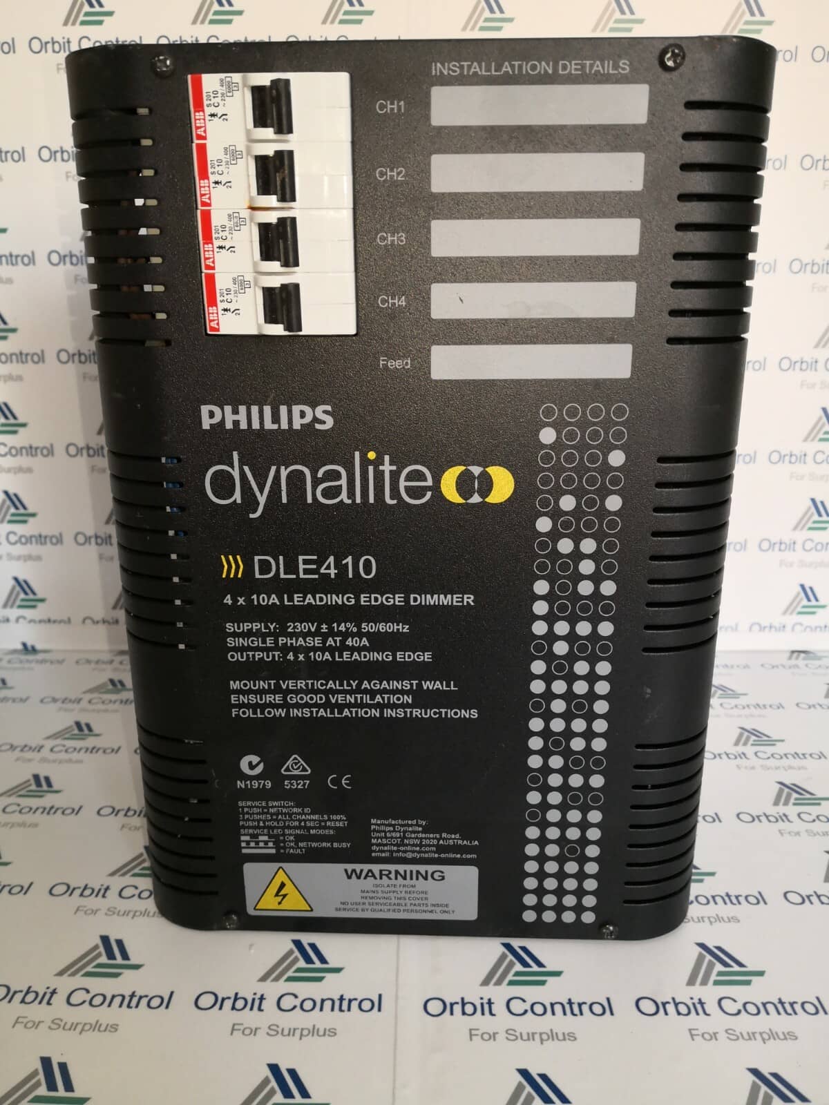 Philips Dynalite DLE410 Leading Edge Dimmer Controller Dynet 4X10A 230V - 20A 1P