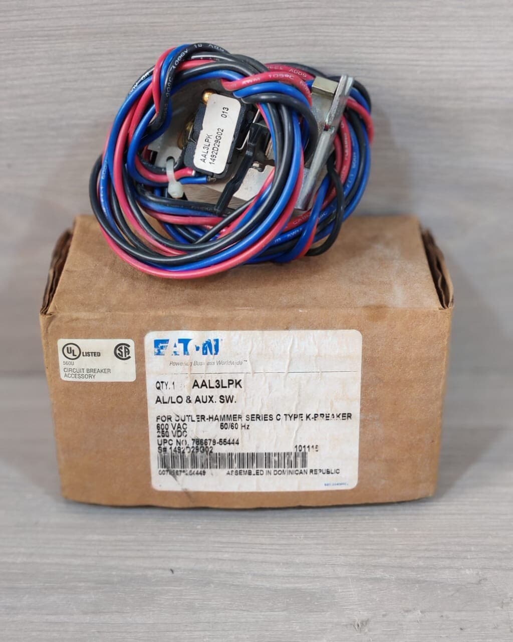 EATON AAL3LPK AL/LO & AUX. SW FOR SERIES C TYPE K-BREAKER 1492D29G02 600VAC