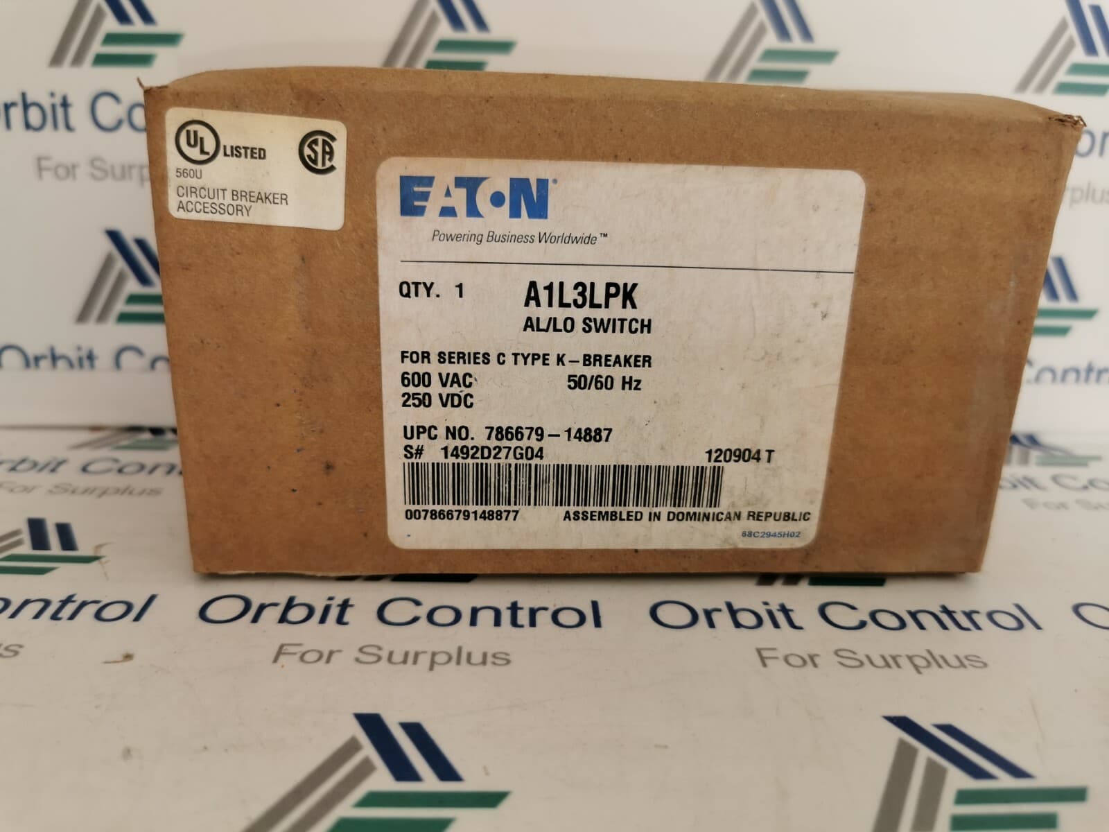 EATON A1L3LPK AL/LO SWITCH FOR SERIES C TYPE K-BREAKER 1492D27G04