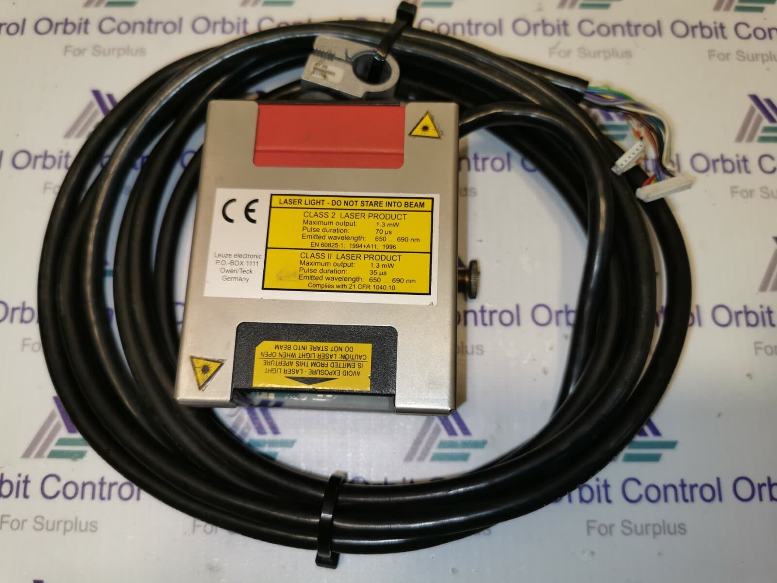LASER LIGHT-DO NOT STARE INTO BEAM Complies with 21 CFR 1040.10