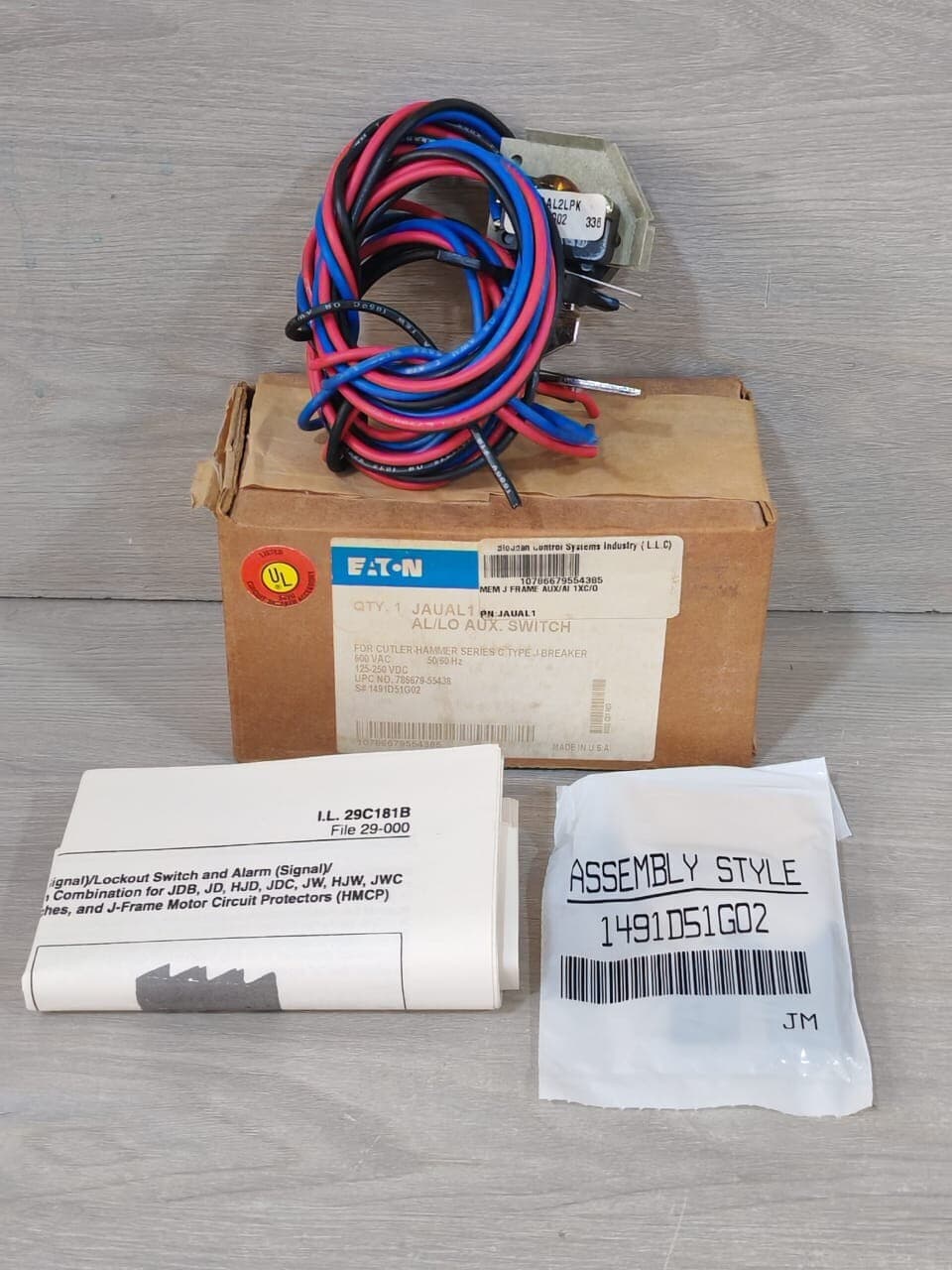 EATON/CUTLER-HAMMER AAL2LPK/JAUAL1 AL/LO &AUX.SW.SER.C TYPE J-BREAKER 1491D51G02