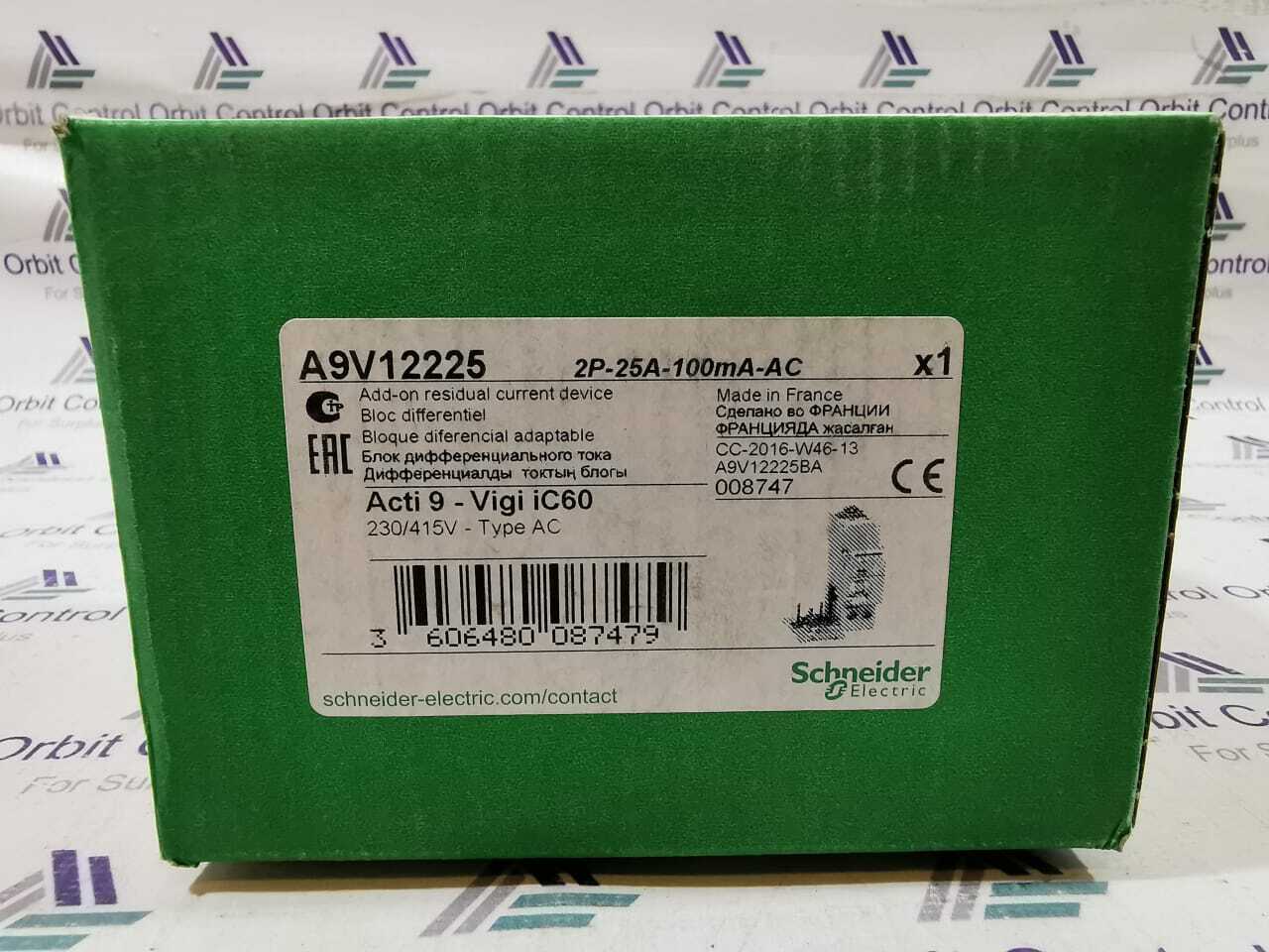 SCHNEIDER A9V12225 / 2P-25A-100mA-AC Acti 9- Vigi iC60