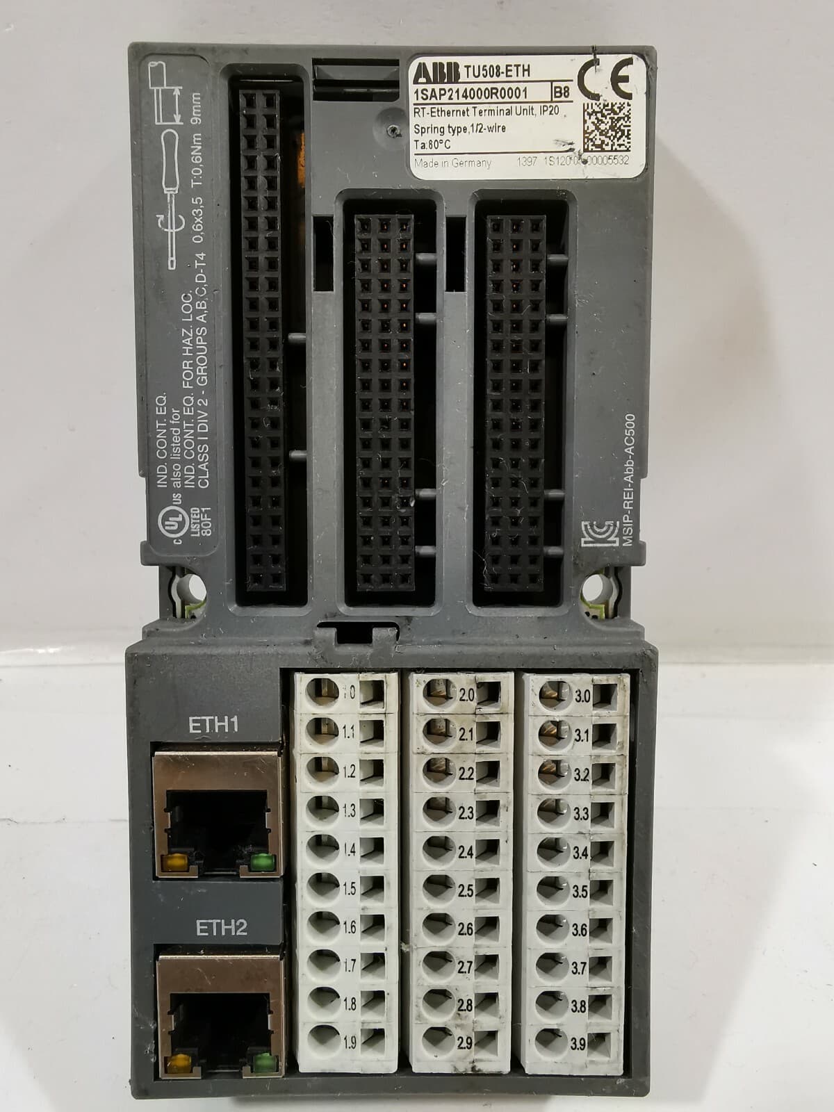 TU508-ETH ABB 1SAP21400R0001 Ethernet Terminal Unit
