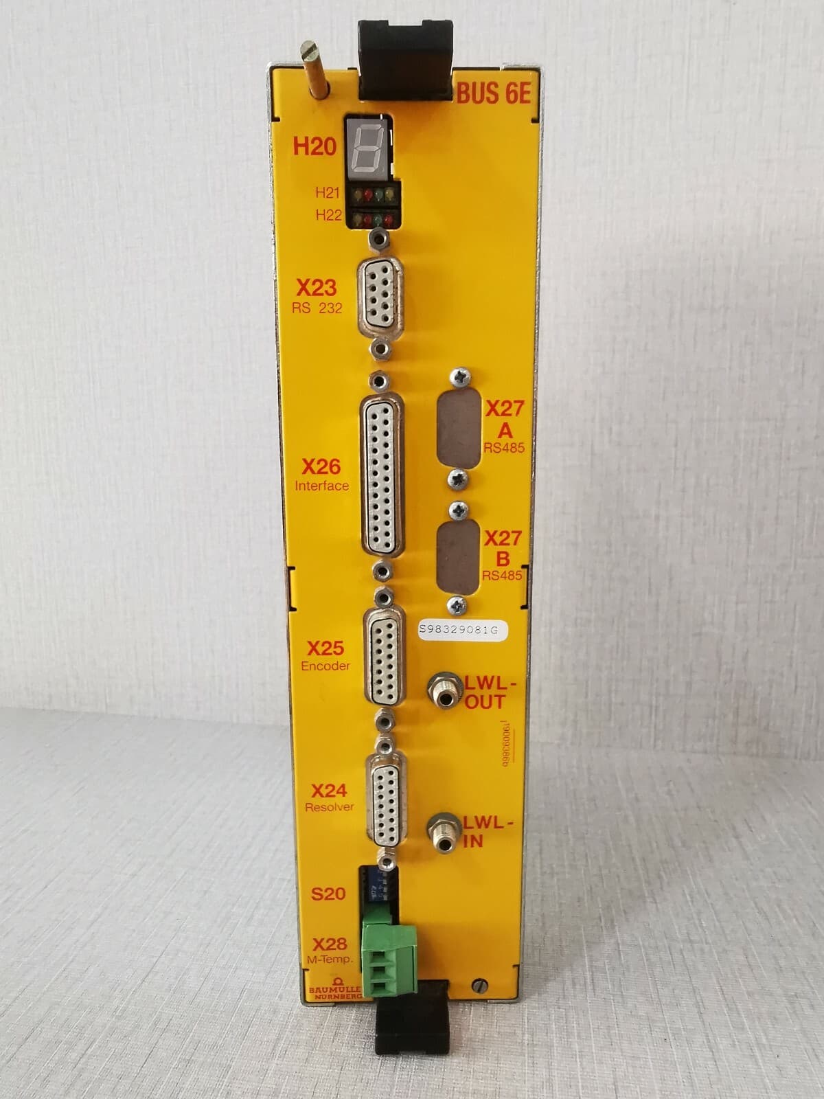BAUMULLER BUS 6E BUS6-E-LW-0039-X001-0000 SERVO DRIVE CONTROLLER W/O RS485