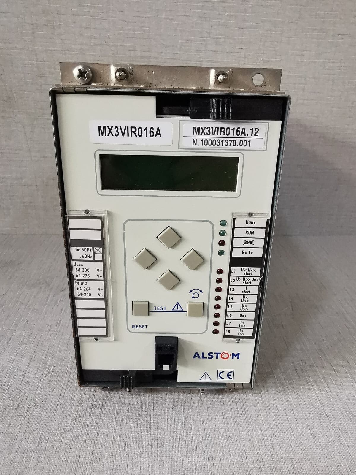 ALSTOM MX3VIR016A.12 PROTECTION RELAY 50/60Hz- W/O ANY ACCESSORIES