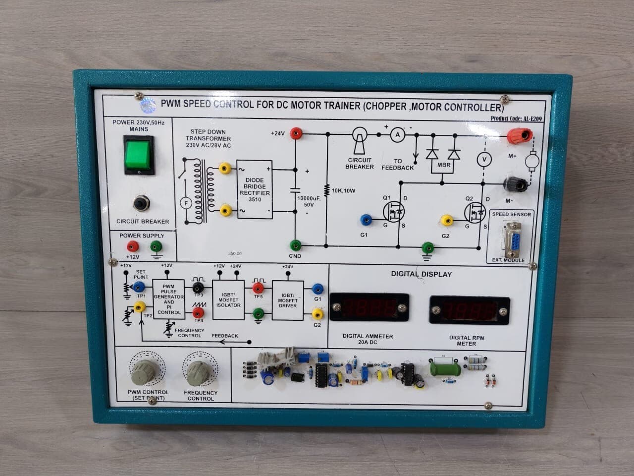PWM SPEED CONTROL FOR DC MOTOR TRAINER AL-E209 230V.50Hz