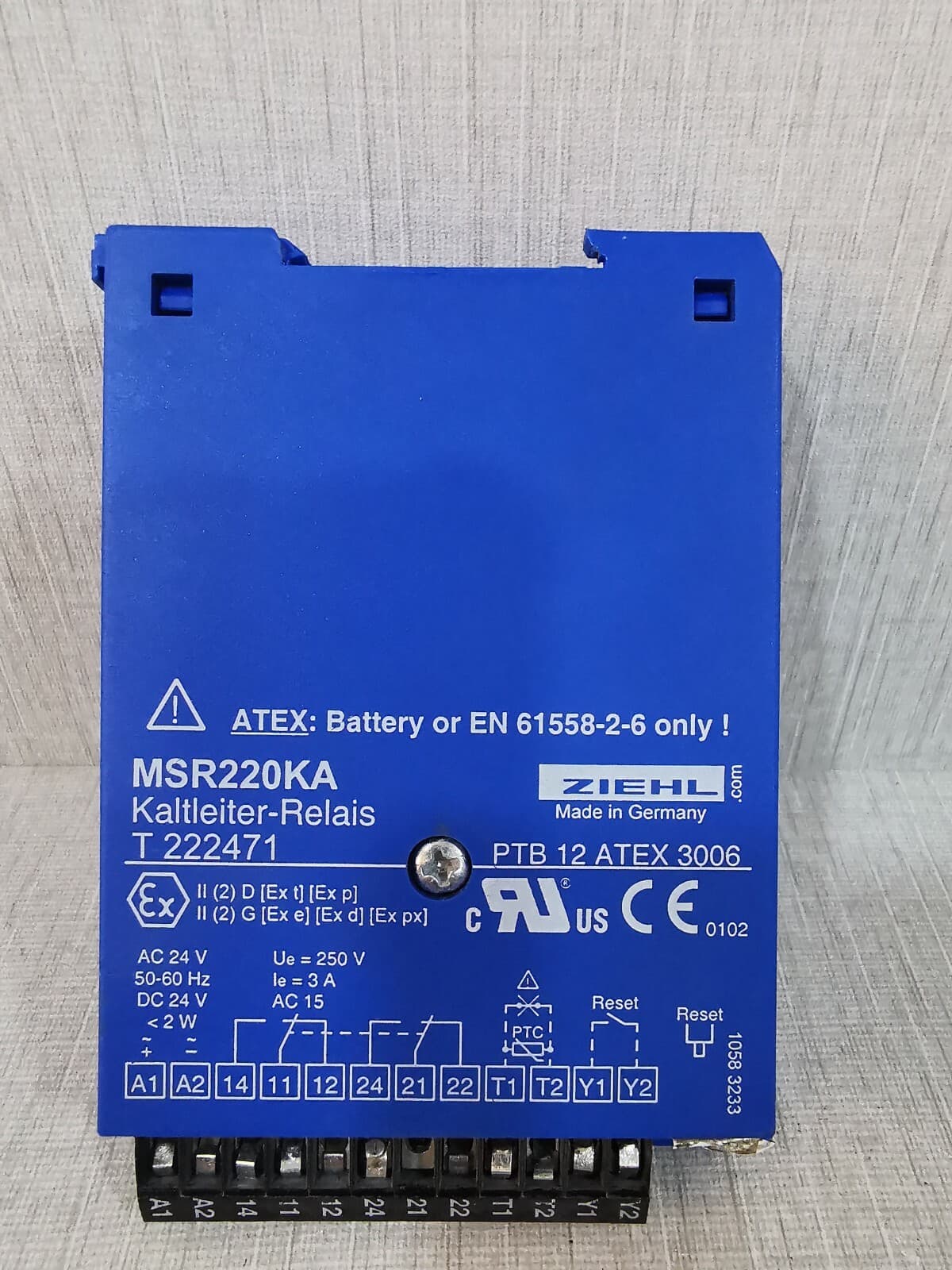 ZIEHL MSR220KA Motor Protection Relay