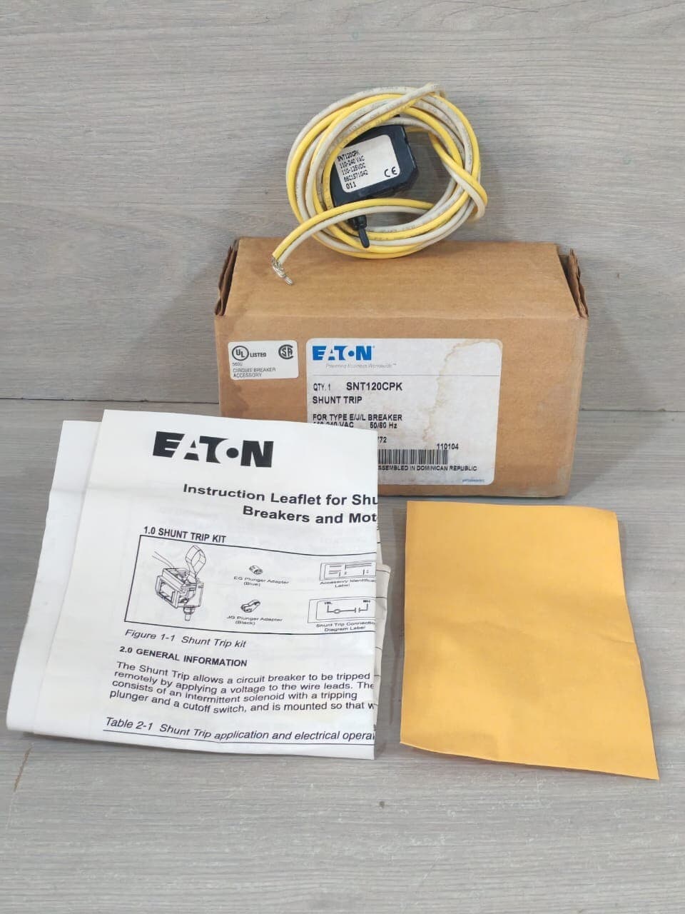 EATON SNT120CPK SHUNT TRIP FOR TYPE E/J/L BREAKER 66C1571G42