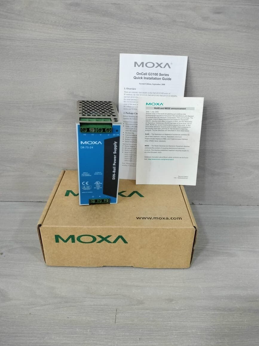 MOXA DR-75-24 DIN-RAIL POWER SUPPLY 100-240VAC - W/O ORIGINAL BOX