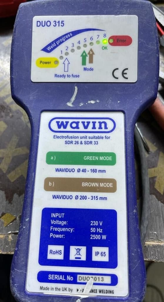WAVIN DUO 315 Electrofusion Unit