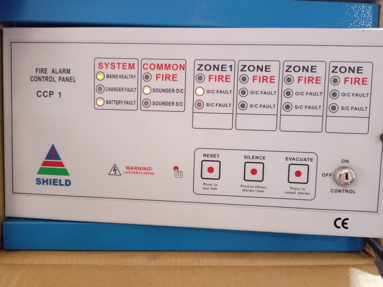 SHIELD CCP 1 FIRE ALARM CONTROL PANEL CCP-02 V1 - TRIED & TESTED