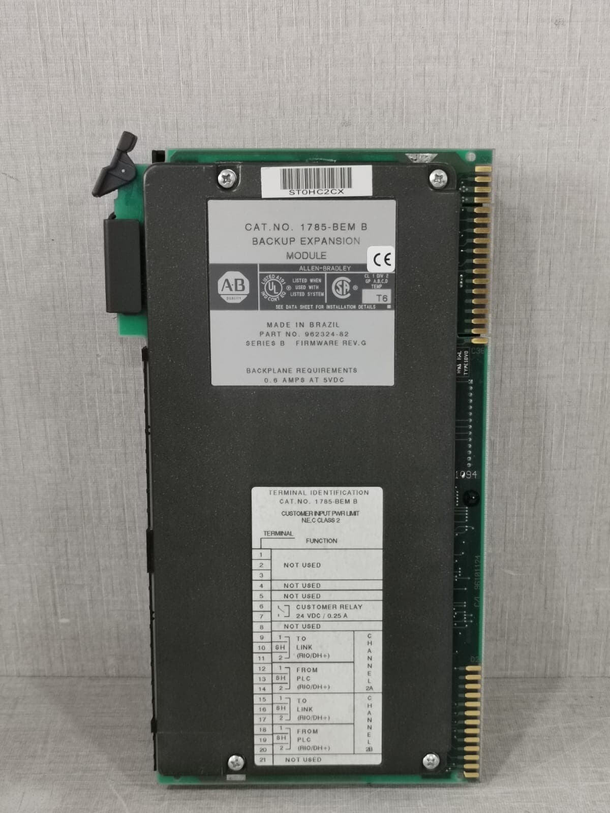 Allen-Bradley 1785-BEM B Backup Expansion Module 962324-82 Firmware Rev. G