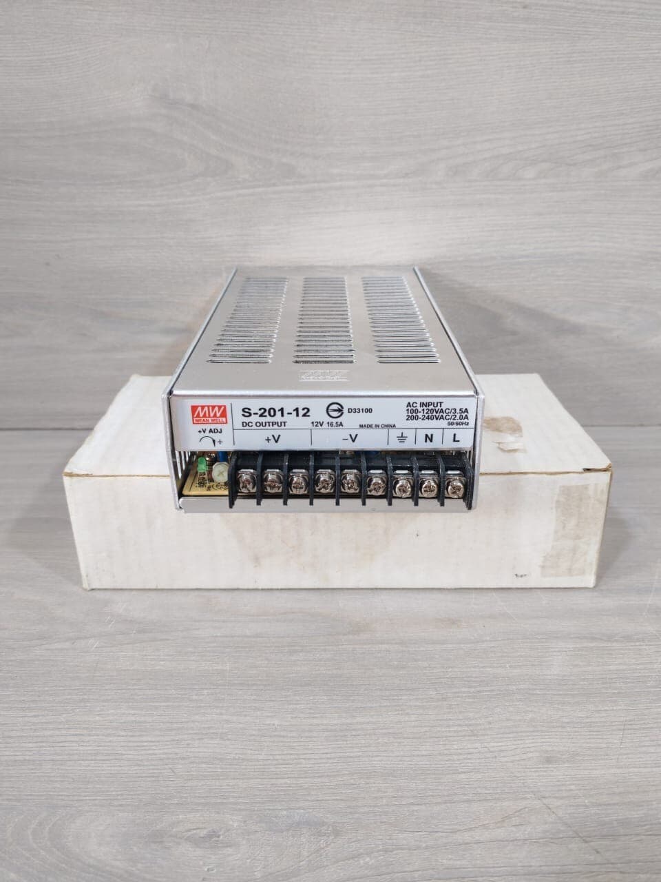 MEAN WELL S-201-12 12V 16.5A 100-120VAC/3.5A POWER SUPPLY