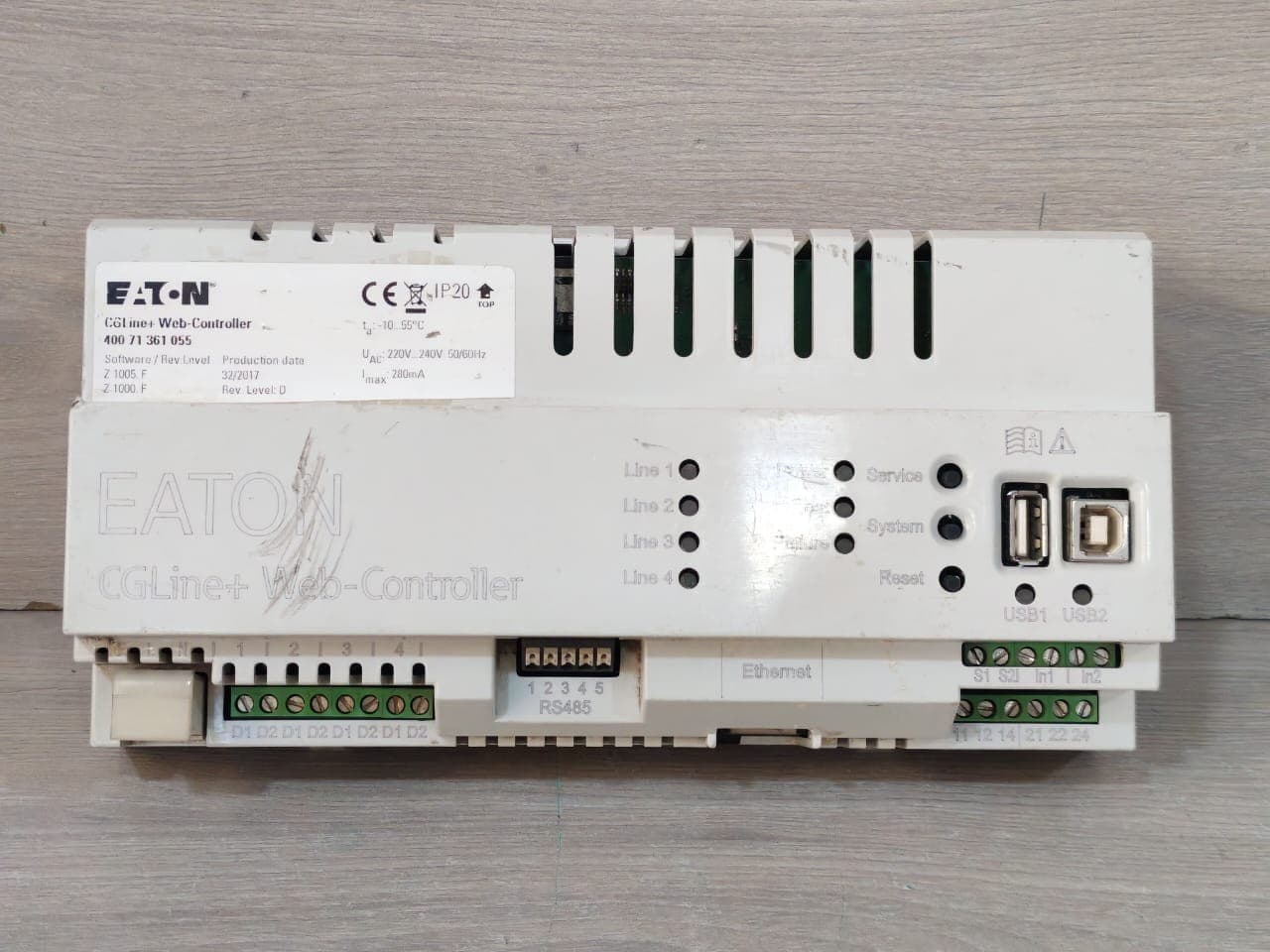 EATON CGLine+Web-Controller 400 71 361 055 Software/Rev Level D Z1005.F/ Z1000.F