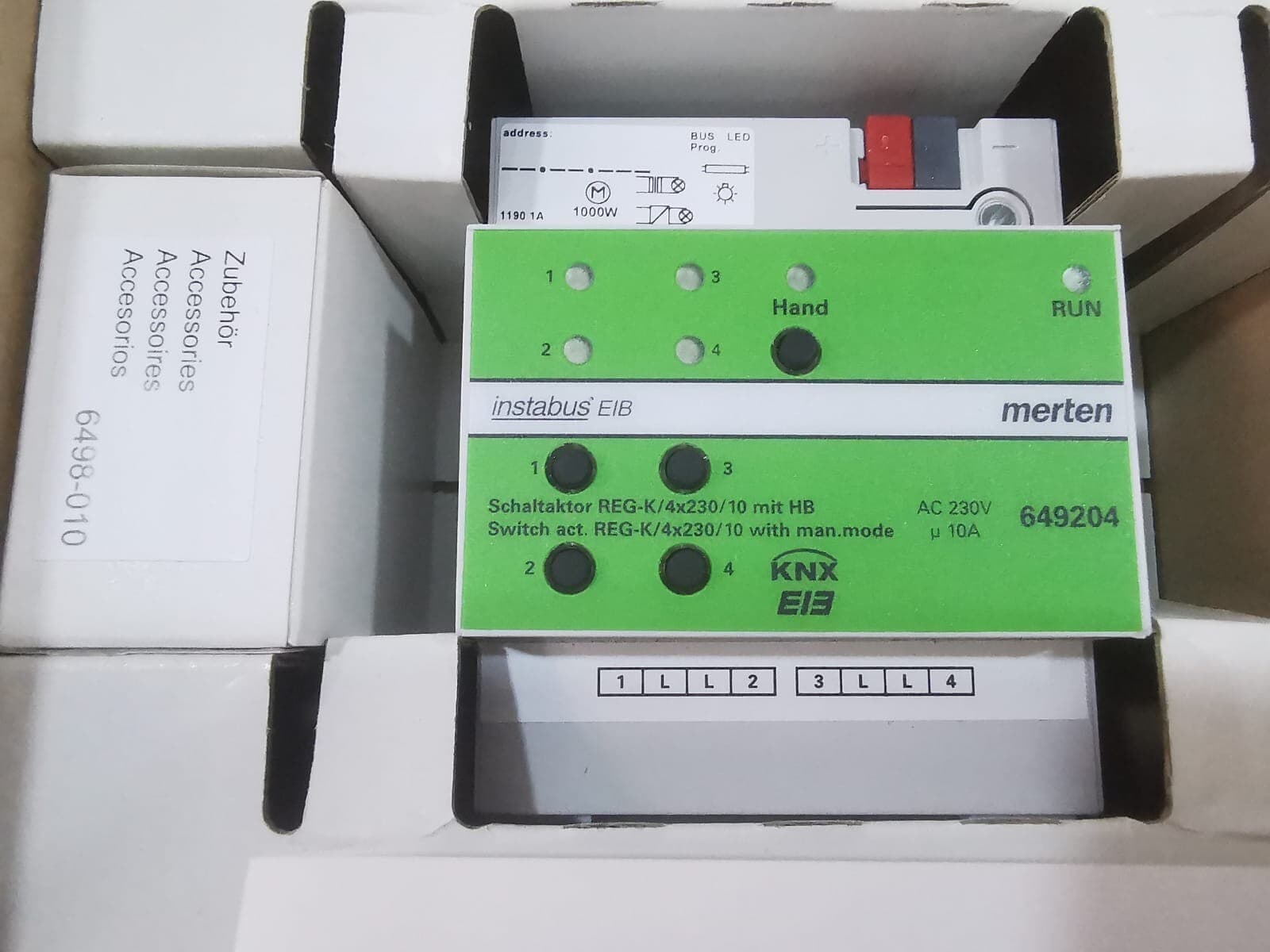 MERTEN INSTABUS EIB KNX 649204 SCHALTAKTOR REG K / 4X230/10 MIT HB SWITCHING ACT