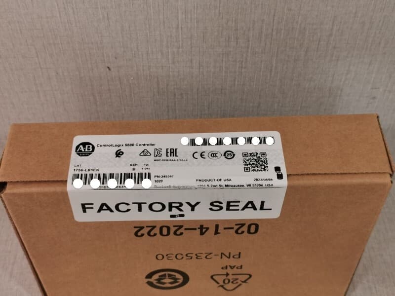 Allen Bradley 1756-L81EK ControlLogix 5580 Controller
