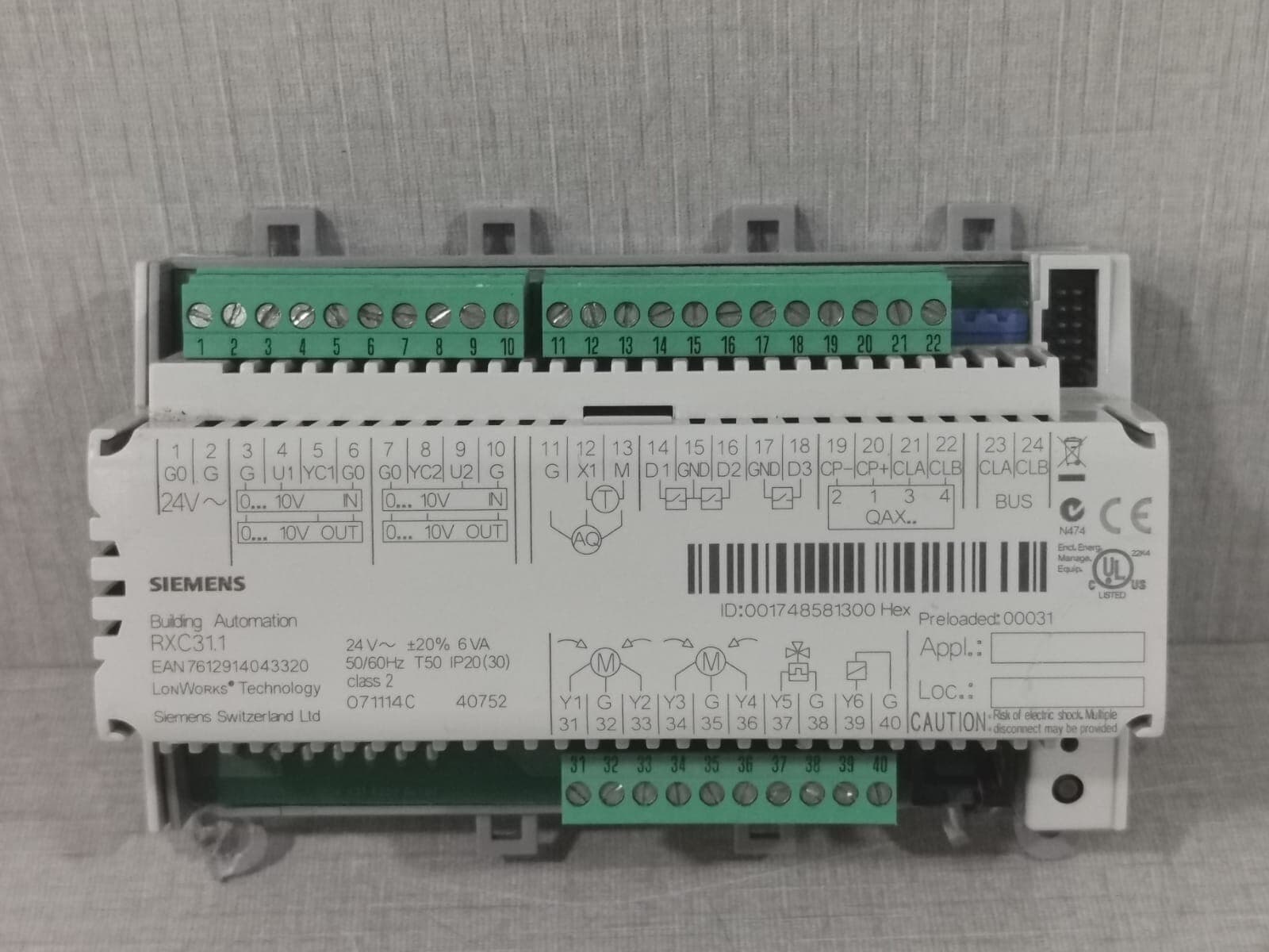 SIEMENS RXC31.1 BUILDING AUTOMATION CONTROLLER