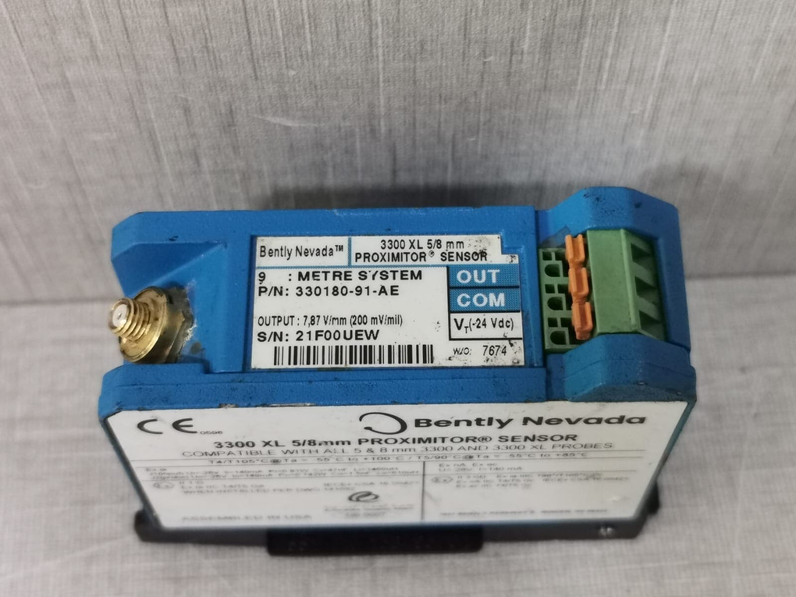 BENTLY NEVADA 330180-91-AE 3300 XL 5/8mm PROXIMITOR SENSOR
