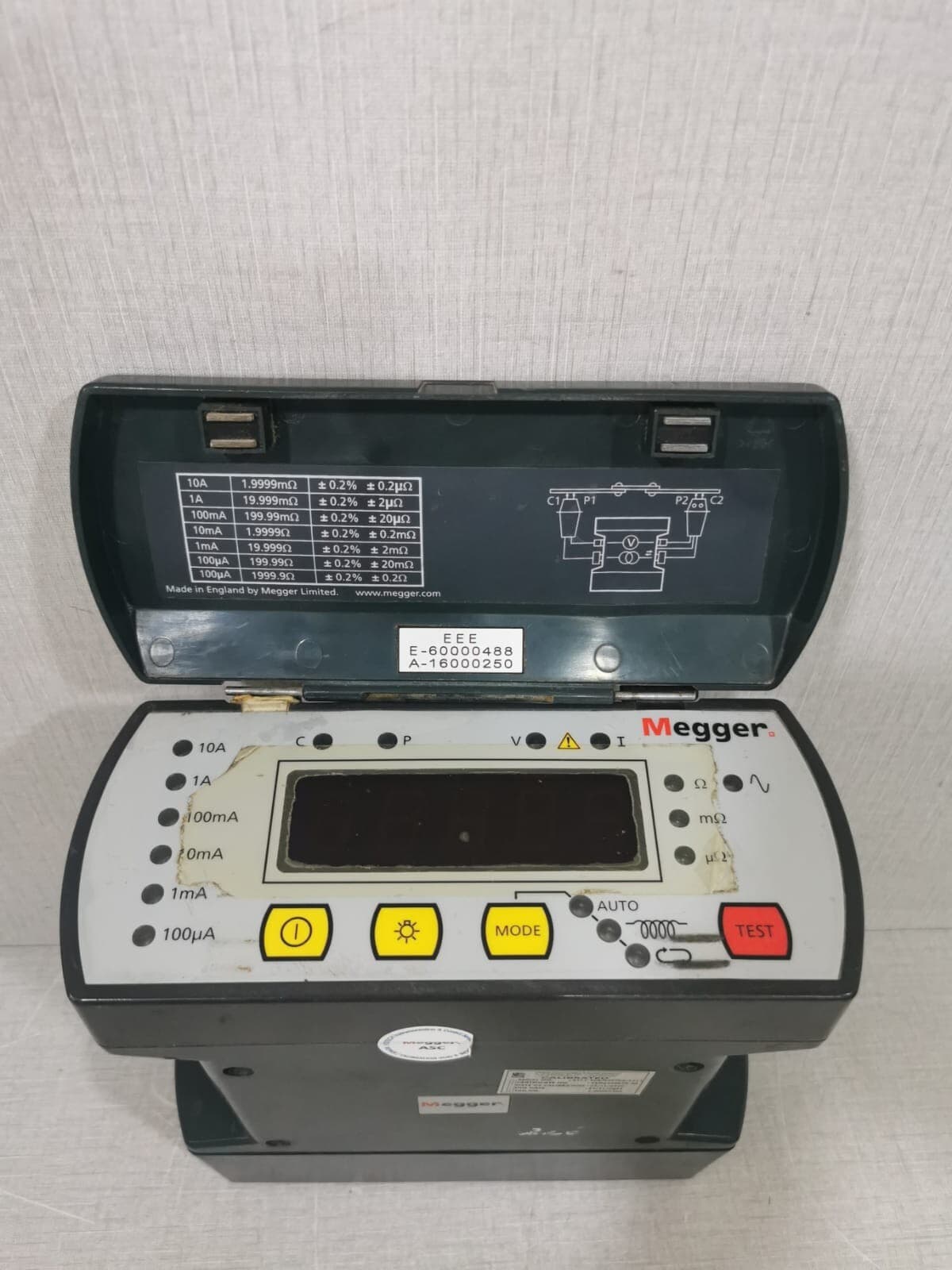 MEGGER DLRO 10 DIGITAL LOW RESISTANCE OHMETER