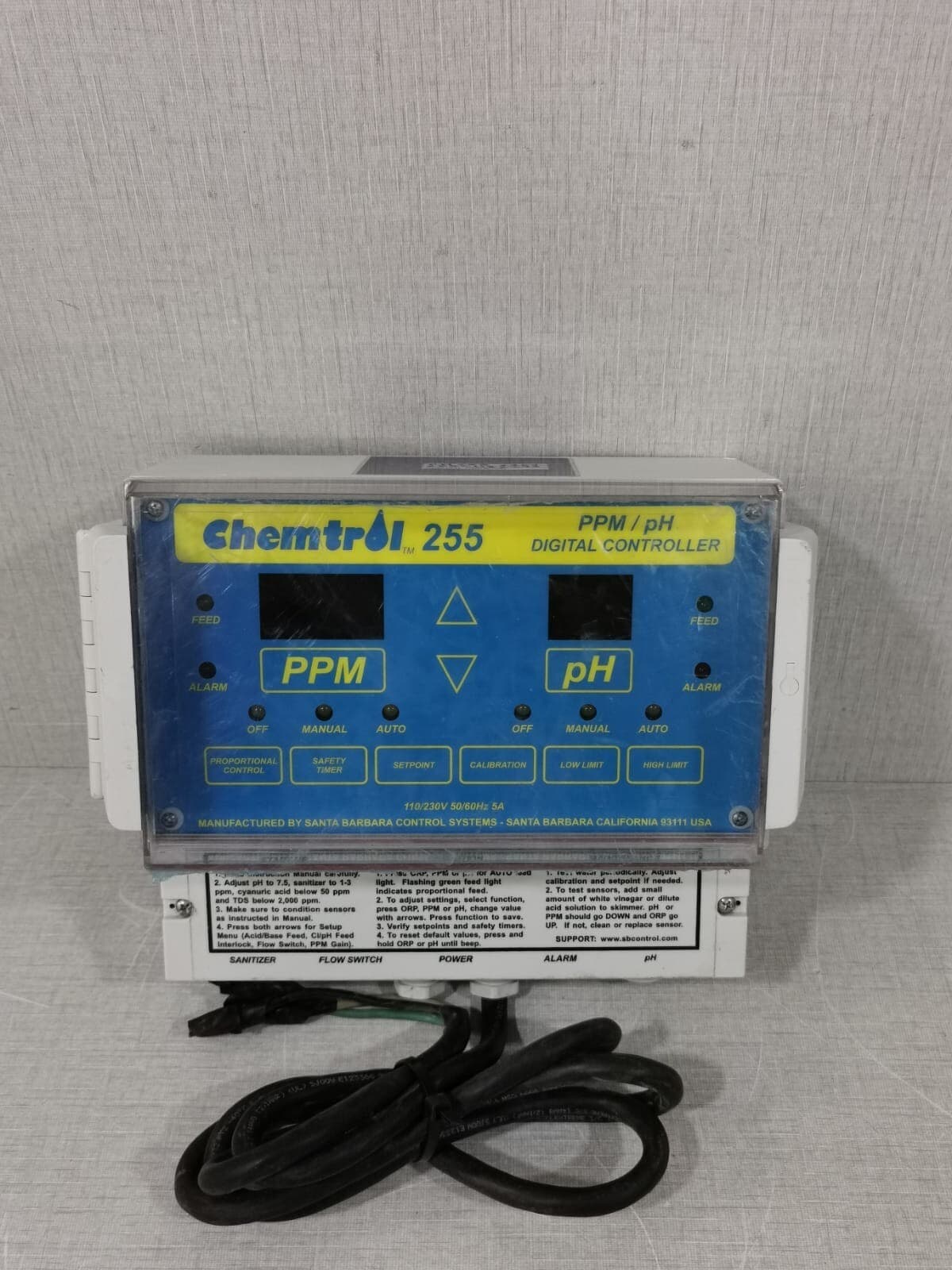 CHEMTROL CH255 PPM/PH DIGITAL CONTROLLER
