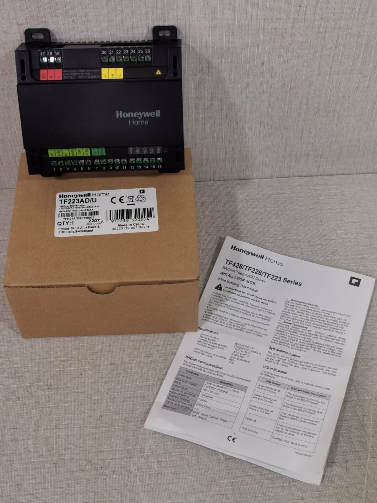 Honeywell Home Resideo TF223AD/U BACnet MS/TP Driver