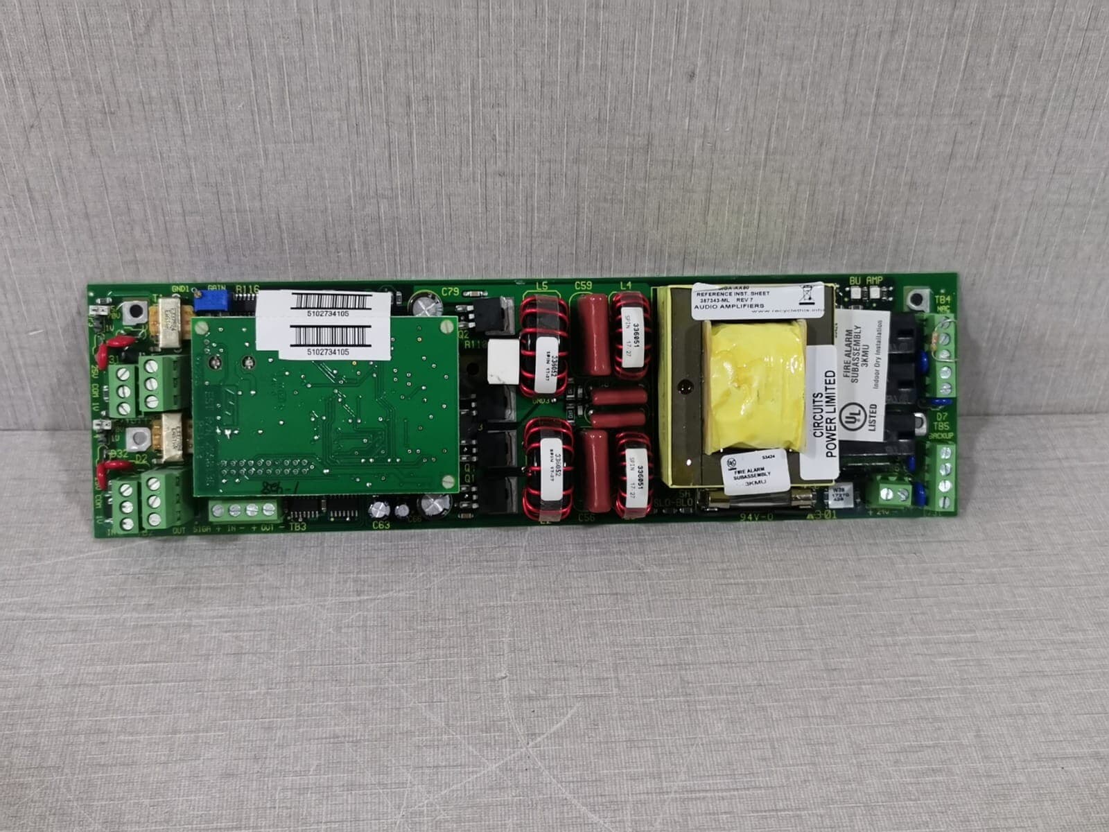 Edwards SIGA-AA50 Fire Alarm Audio Amplifier PCB Board