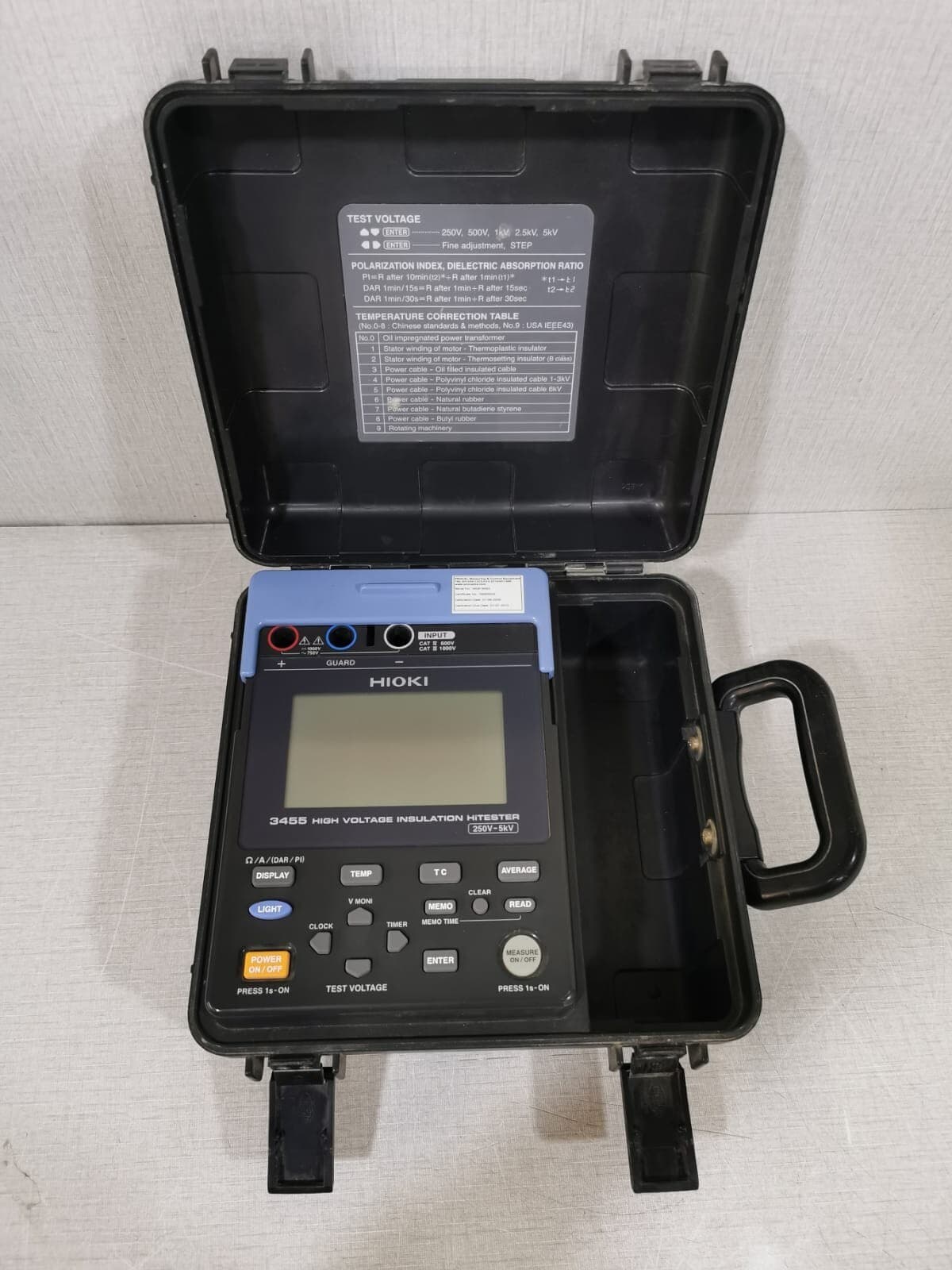 HIOKI 3455 High Voltage Insulation HiTester 250V-5kv