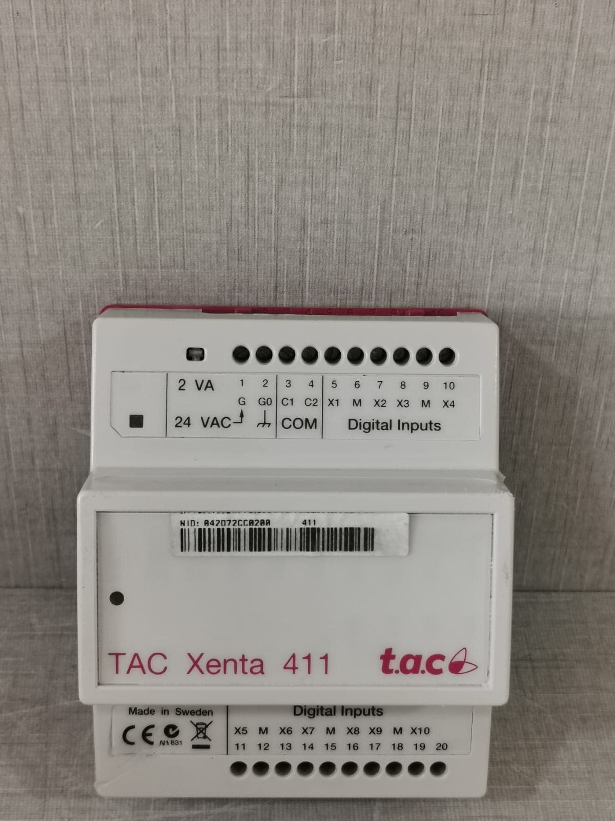 TAC XENTA 411 DIGITAL INPUT MODULE WITH BASE 007302011 VER 1.05