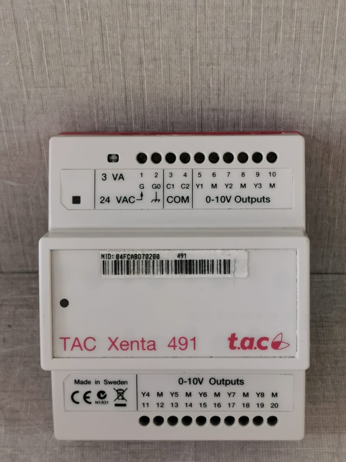 TAC XENTA 491 ANALOG OUTPUT MODULE 0-073-0301-0 VER 1.04